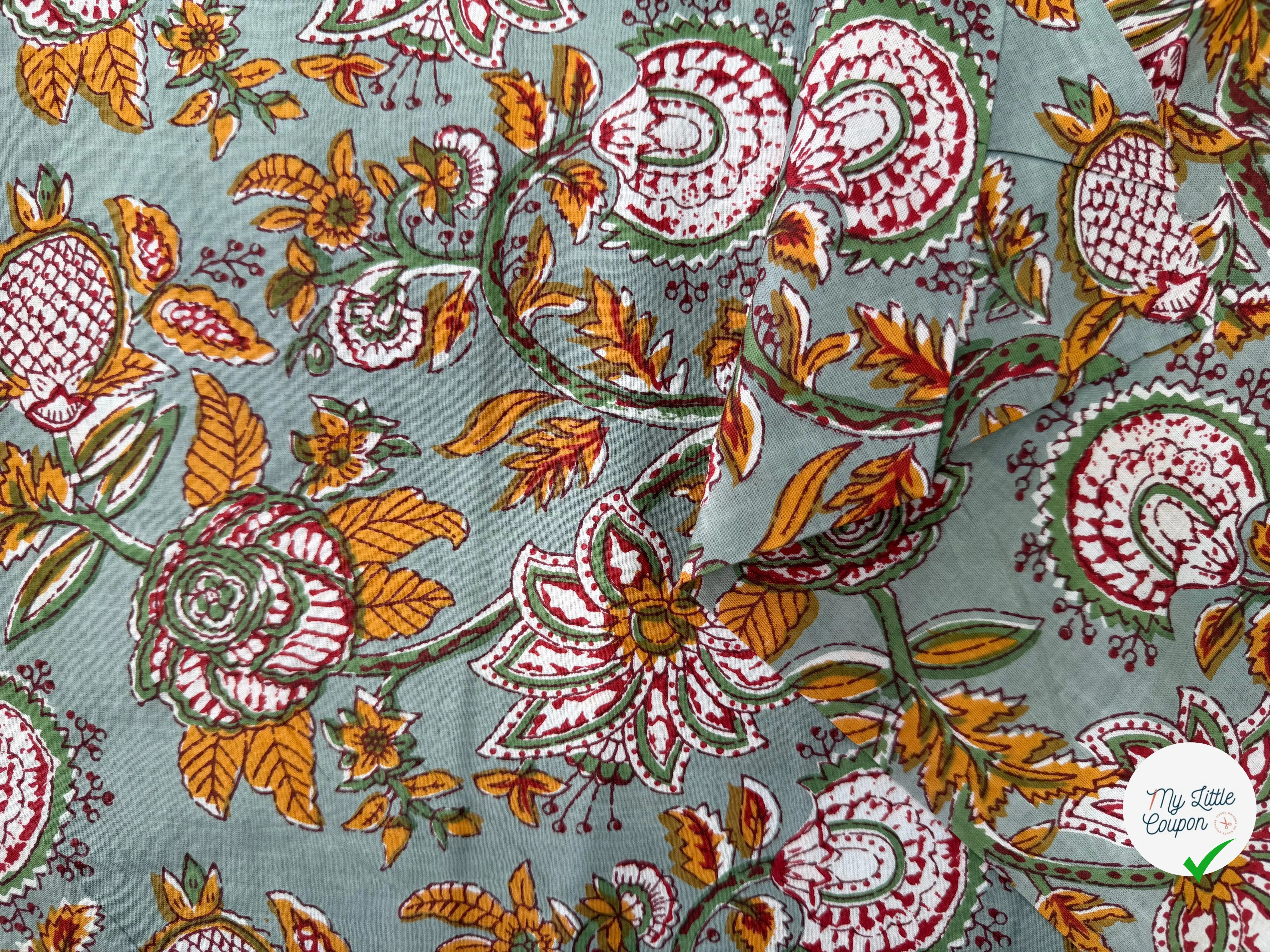 COTON INDIEN TAJ-MAHAL 019 GRIS LAIZE 110 - My Little Coupon