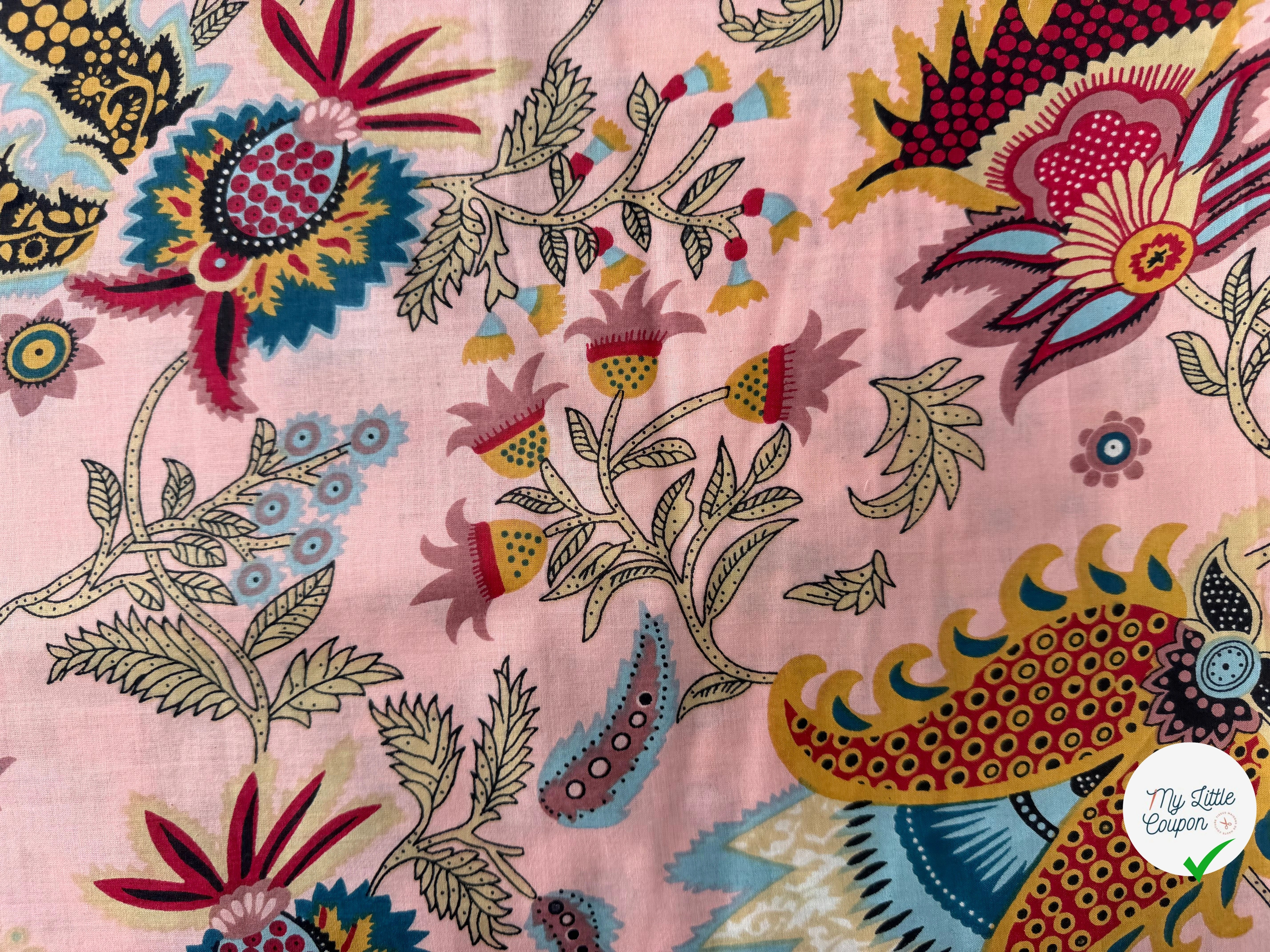 COTON INDIEN TAJ-MAHAL 025 ROSE LAIZE 110 - My Little Coupon