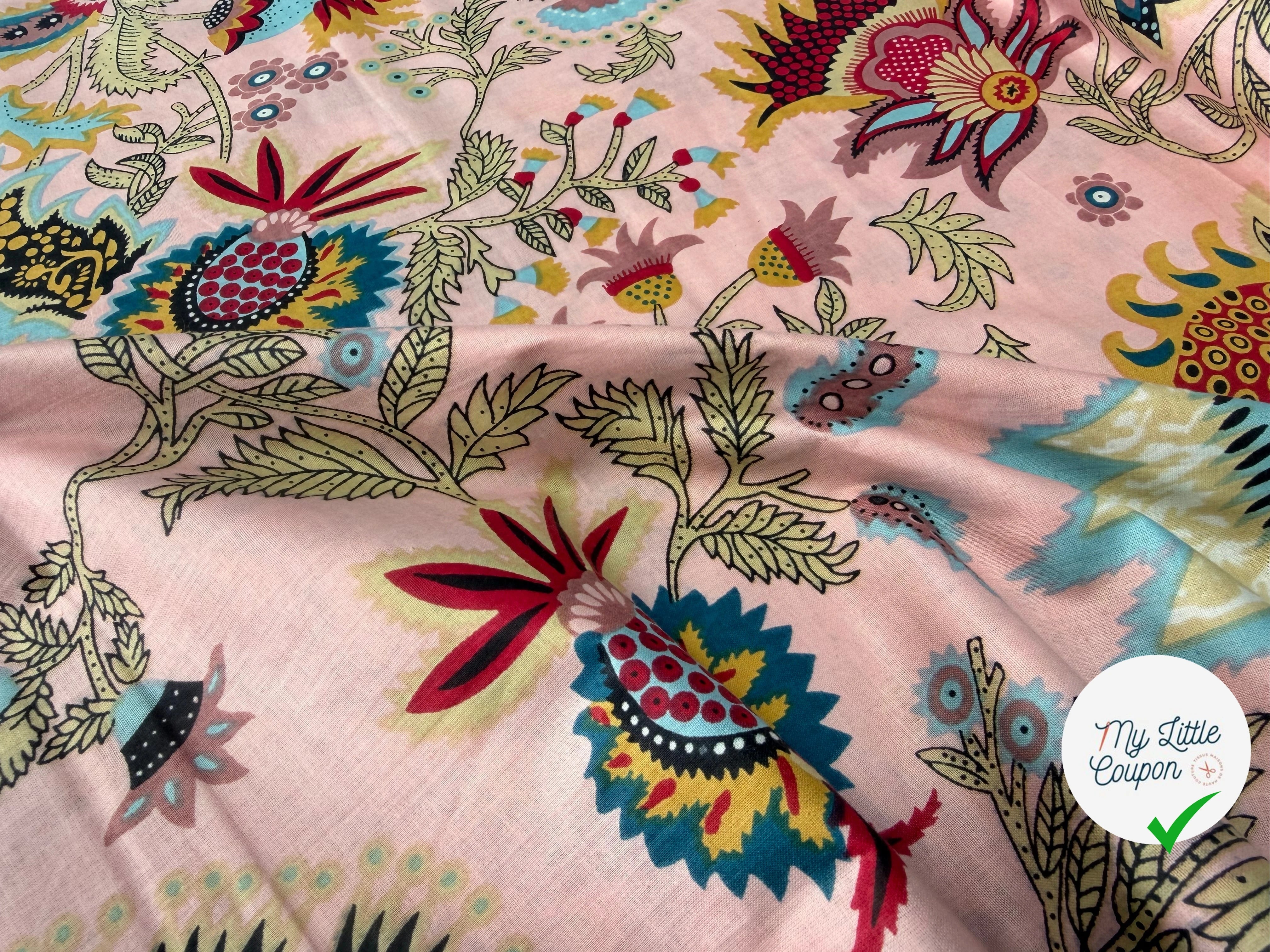 COTON INDIEN TAJ-MAHAL 025 ROSE LAIZE 110 - My Little Coupon