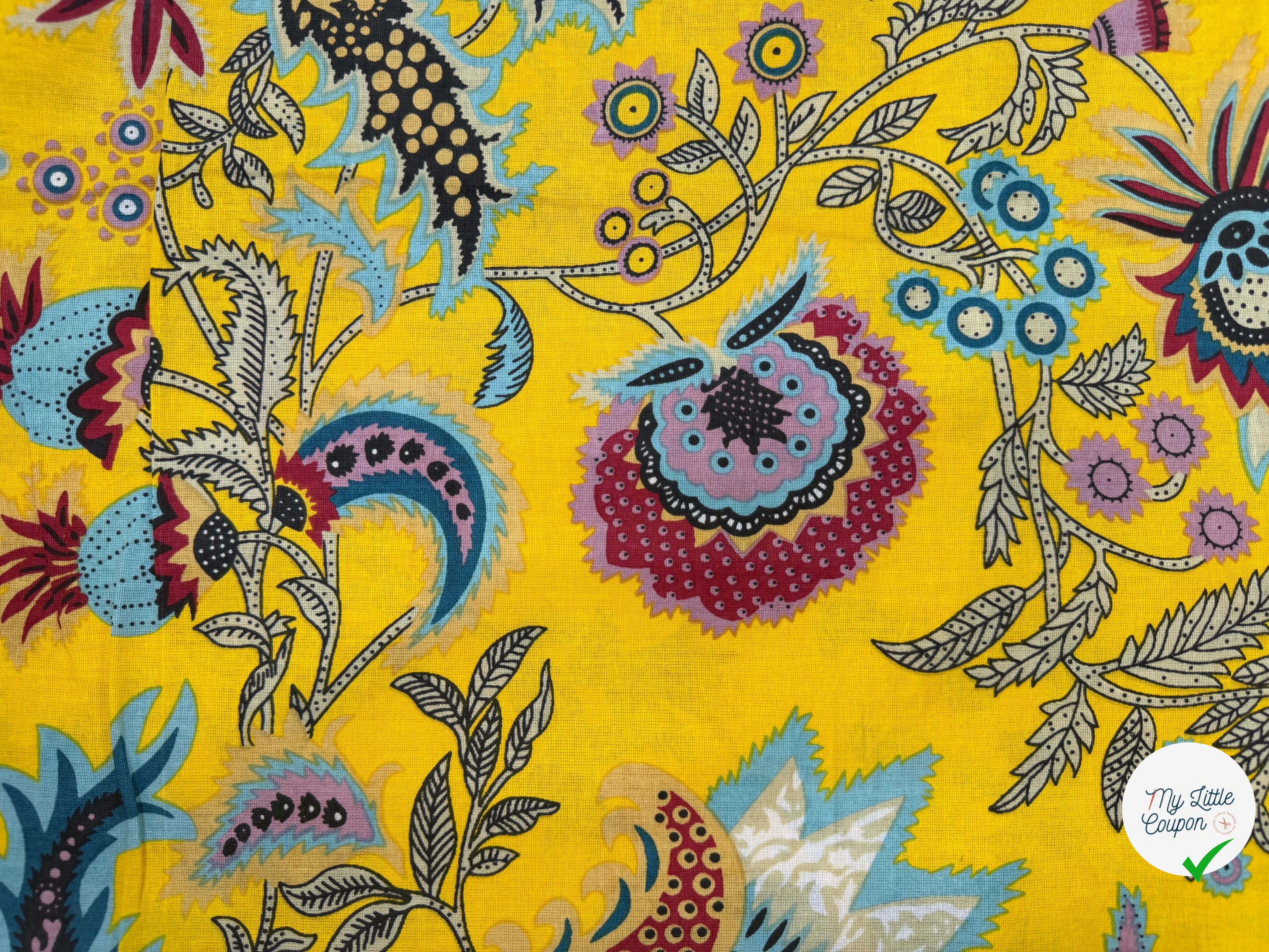COTON INDIEN TAJ-MAHAL 026 JAUNE LAIZE 110 - My Little Coupon
