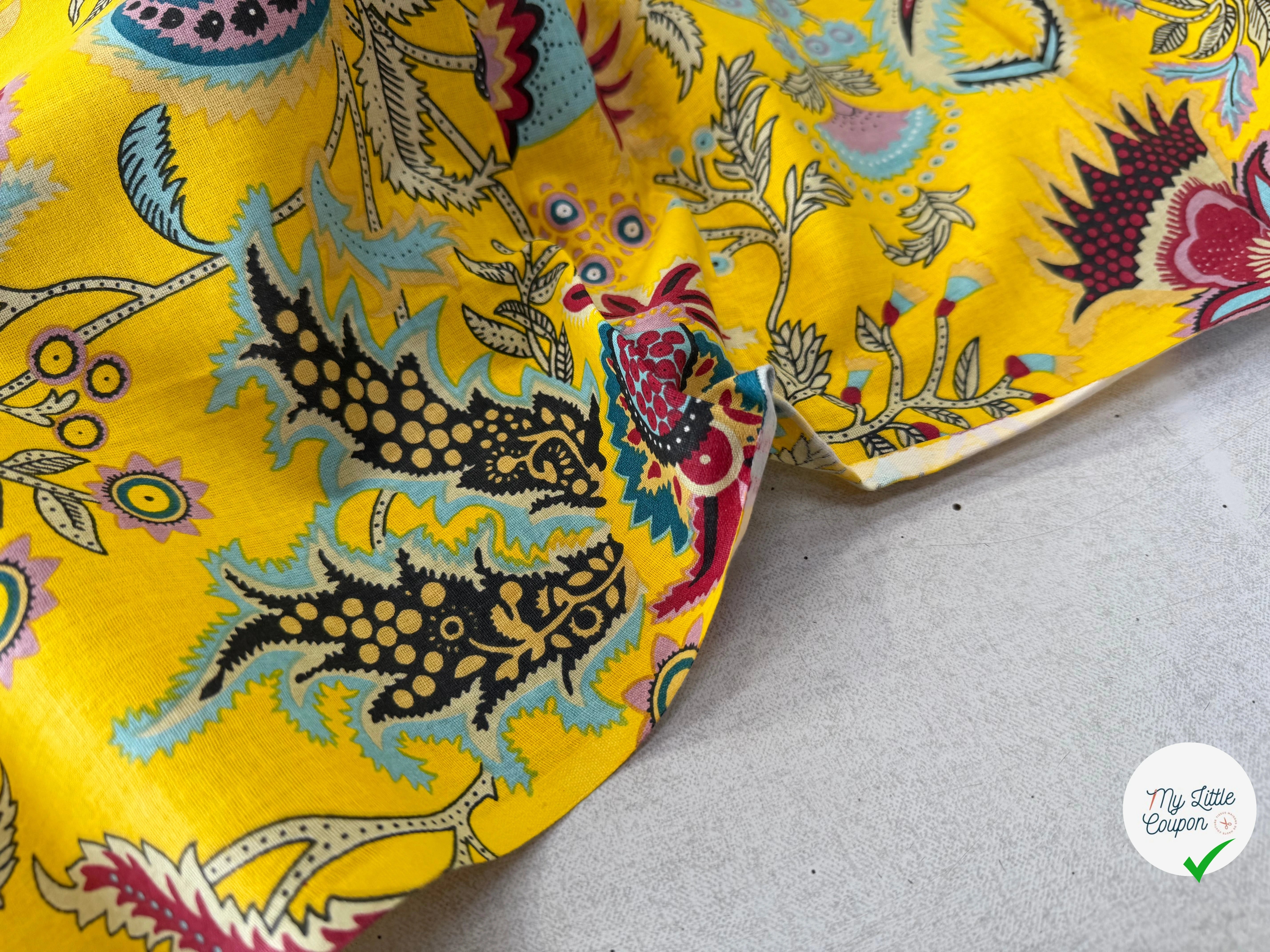 COTON INDIEN TAJ-MAHAL 026 JAUNE LAIZE 110 - My Little Coupon