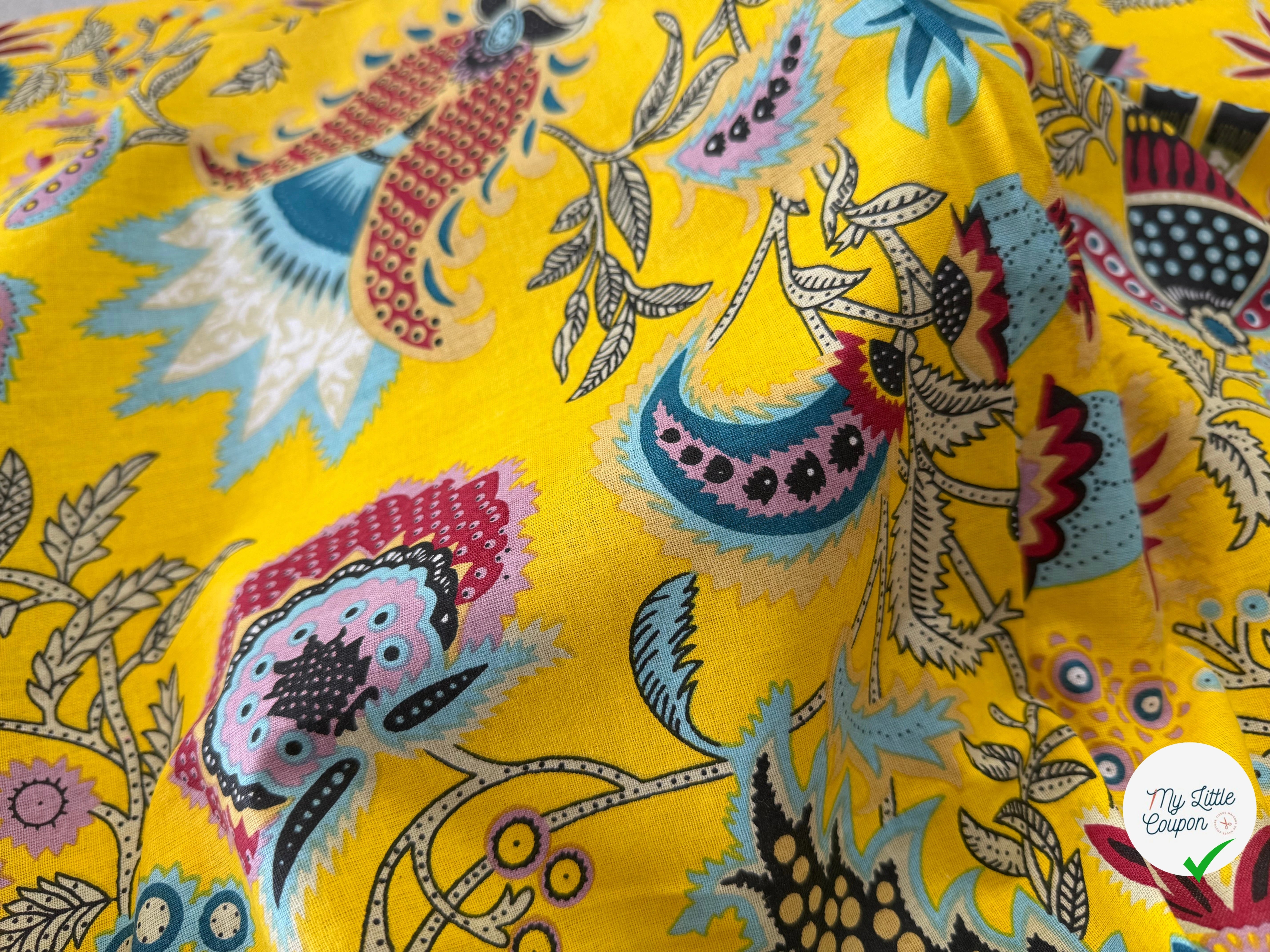 COTON INDIEN TAJ-MAHAL 026 JAUNE LAIZE 110 - My Little Coupon