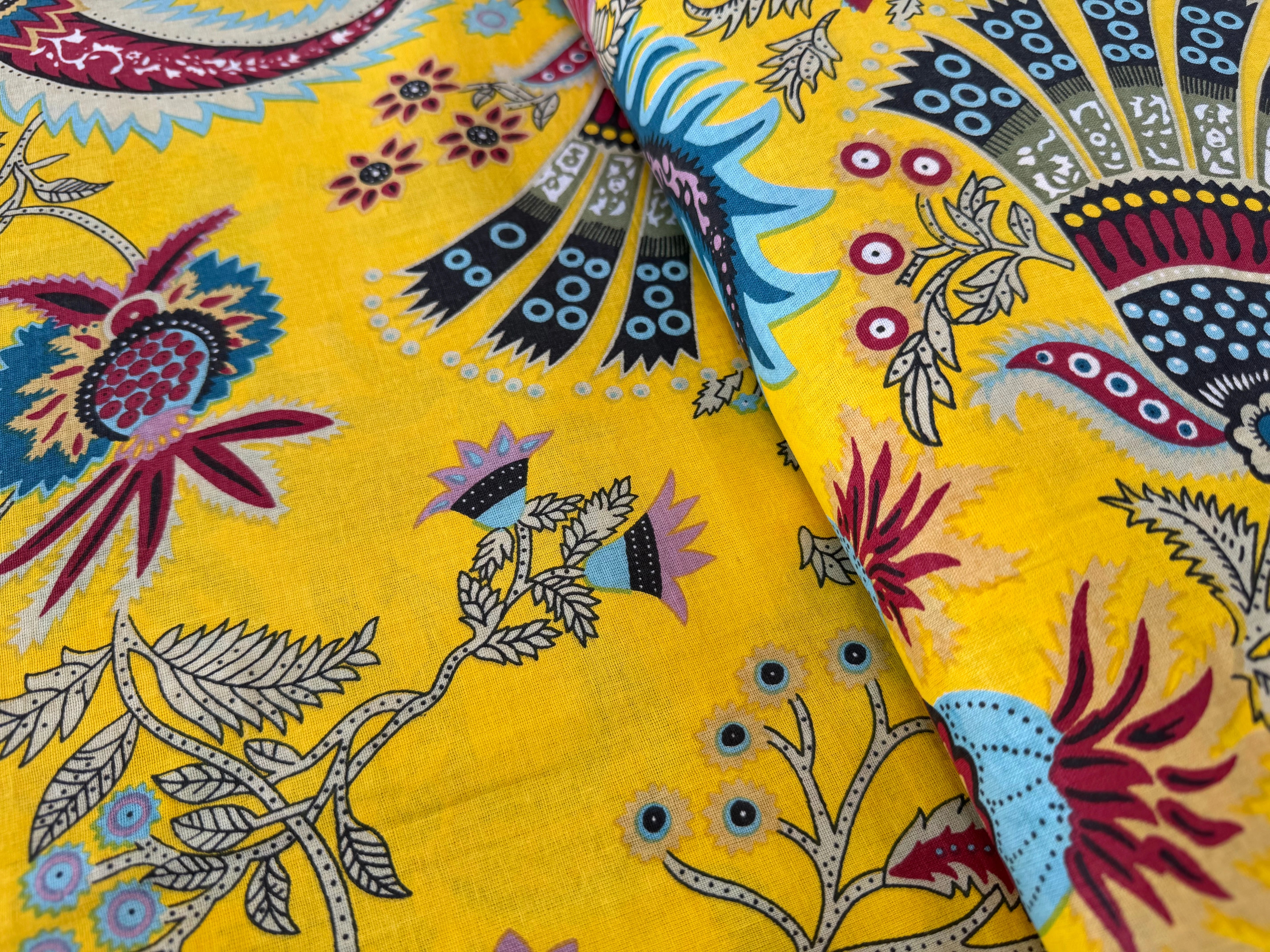 COTON INDIEN TAJ-MAHAL 026 JAUNE LAIZE 110 - My Little Coupon