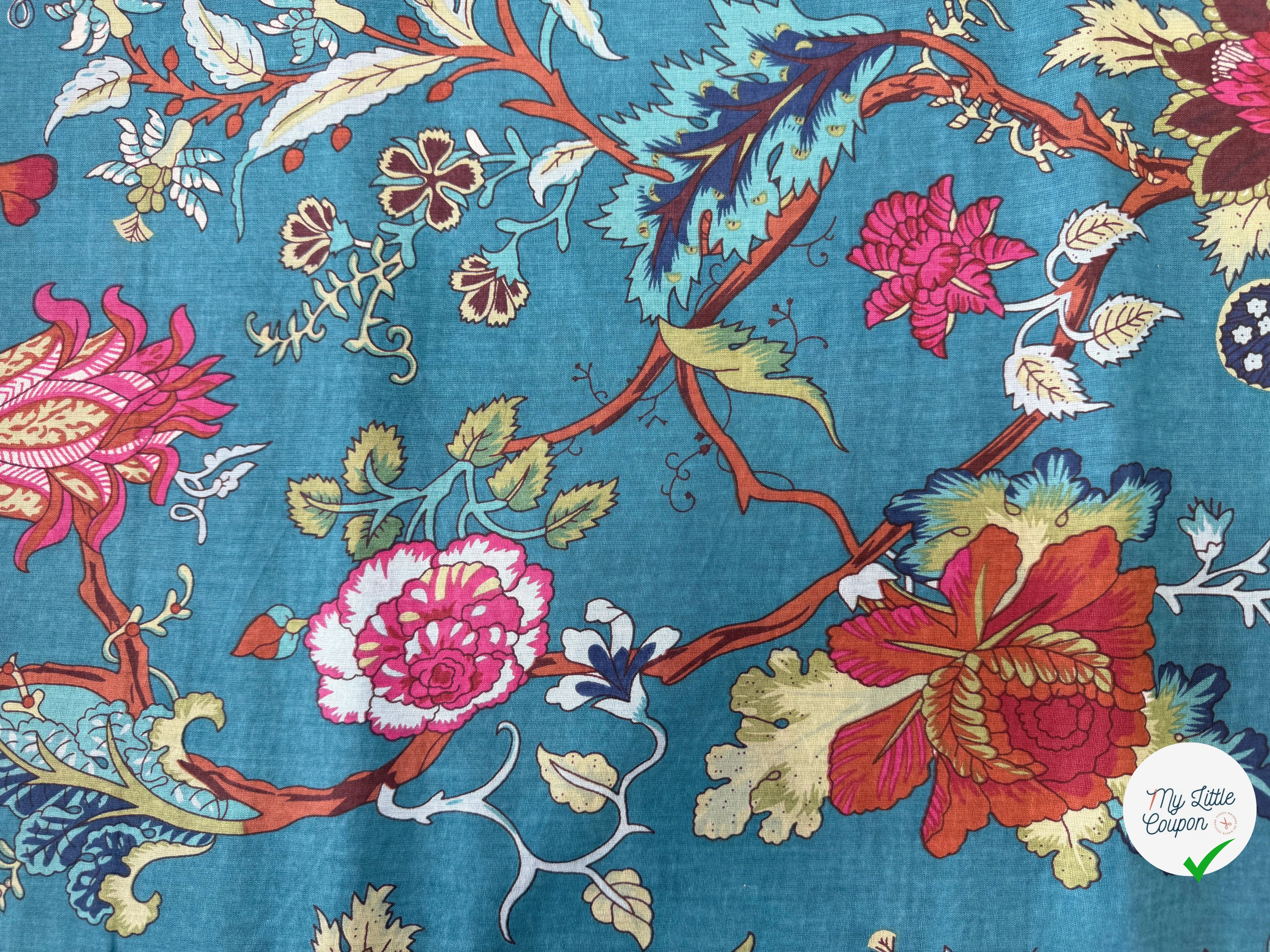COTON INDIEN TAJ-MAHAL 028 BLEU LAIZE 110 - My Little Coupon