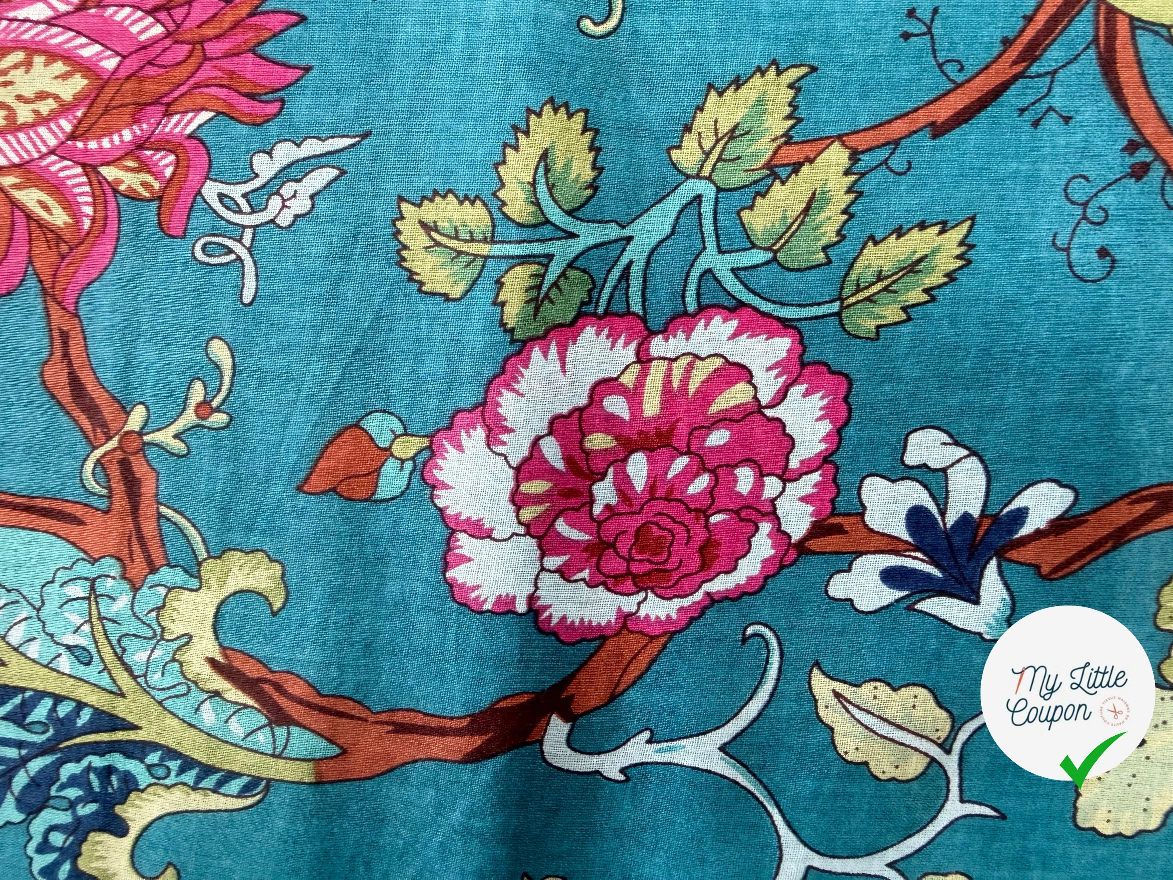 COTON INDIEN TAJ-MAHAL 028 BLEU LAIZE 110 - My Little Coupon
