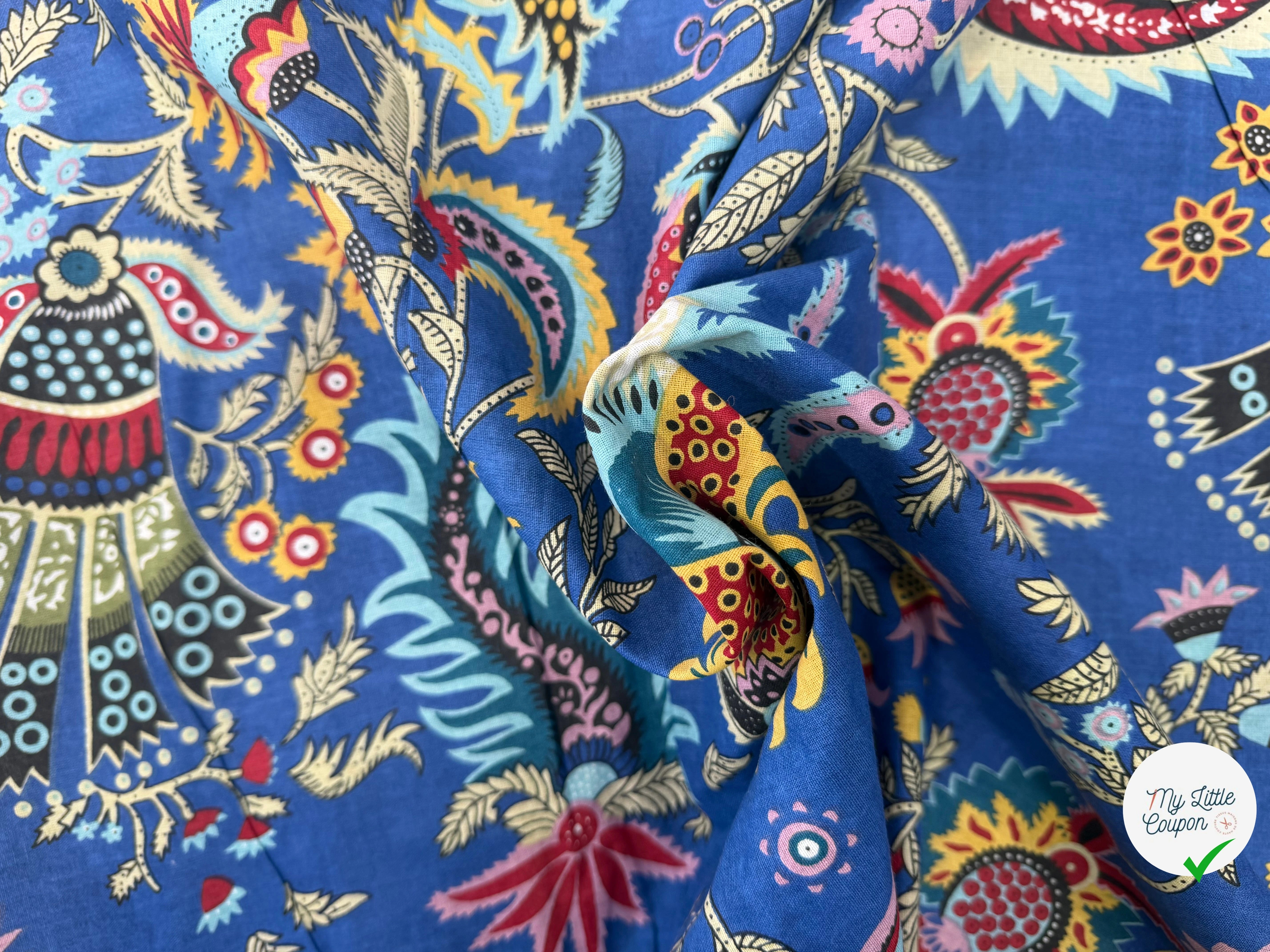 COTON INDIEN TAJ-MAHAL 029 BLEU LAIZE 110 - My Little Coupon