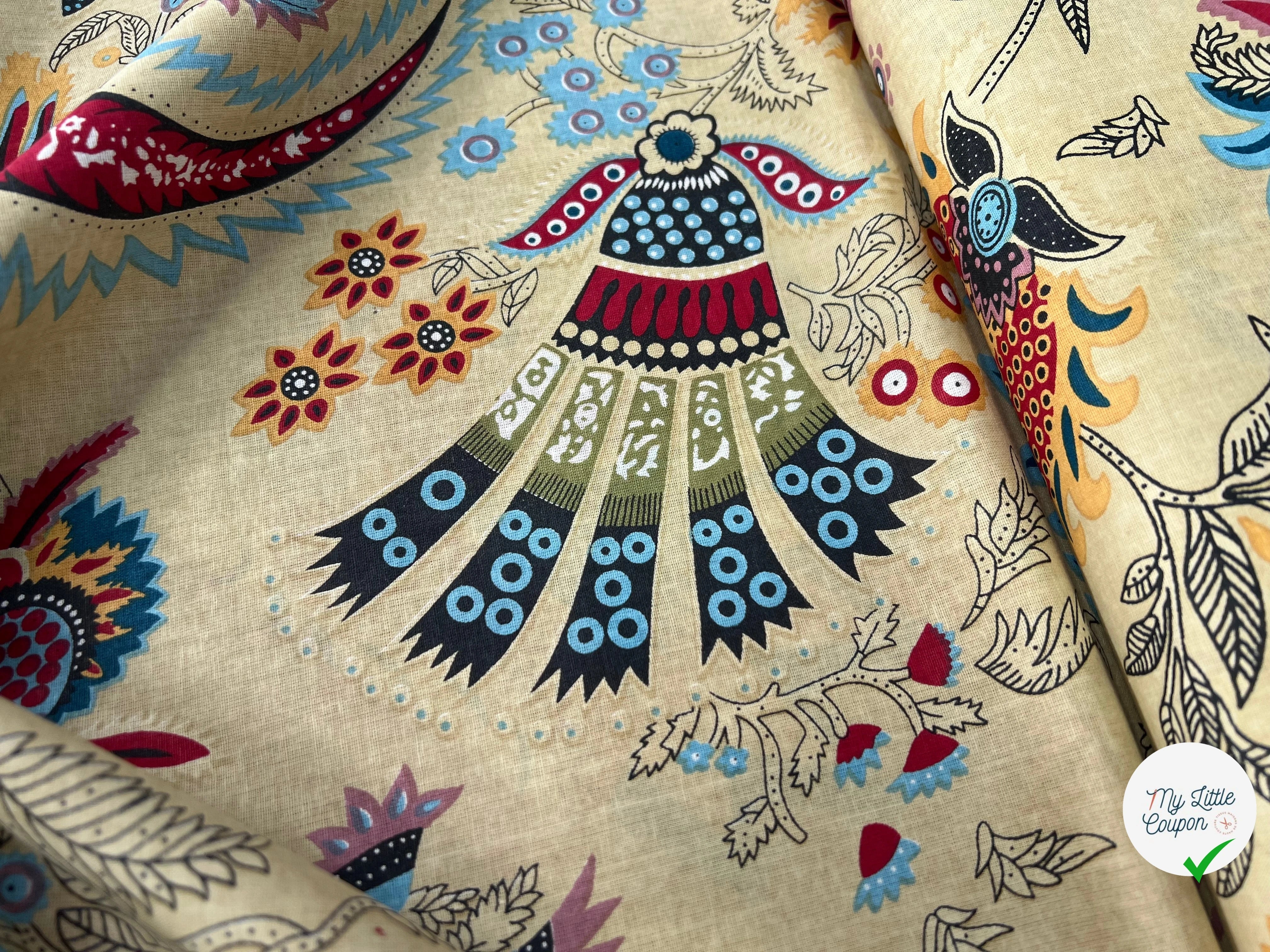 COTON INDIEN TAJ-MAHAL 031 BEIGE LAIZE 110 - My Little Coupon