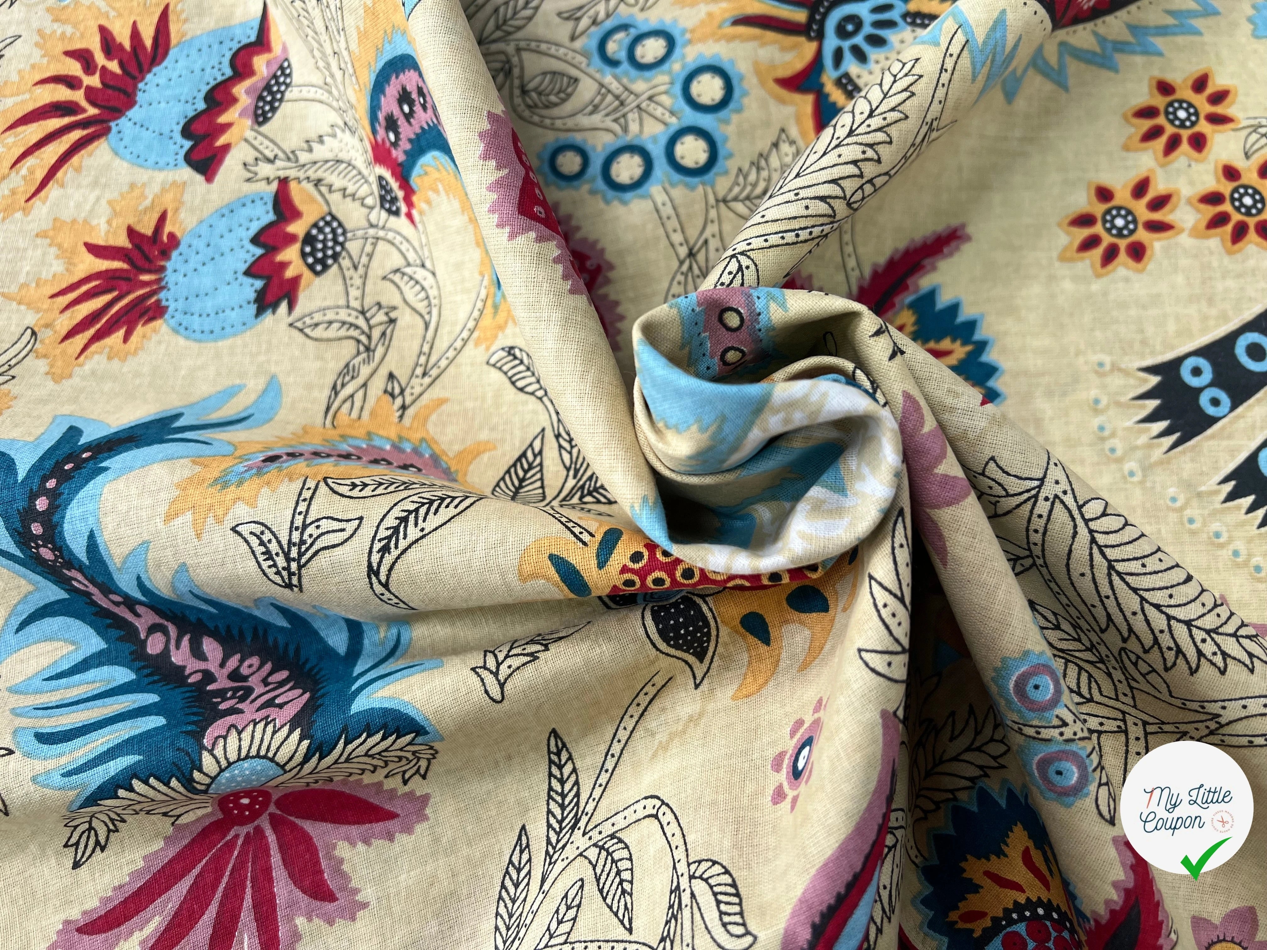 COTON INDIEN TAJ-MAHAL 031 BEIGE LAIZE 110 - My Little Coupon