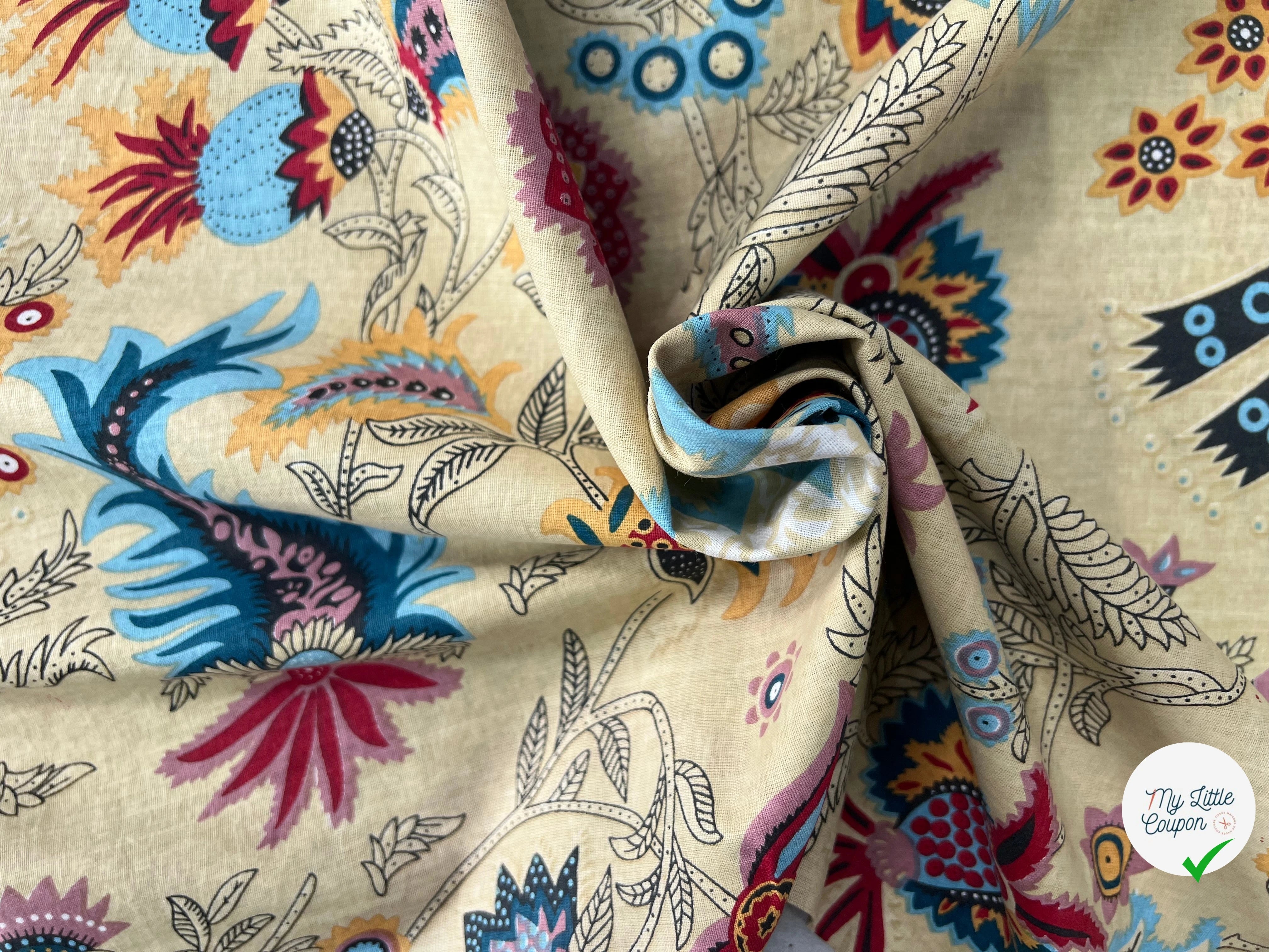 COTON INDIEN TAJ-MAHAL 031 BEIGE LAIZE 110 - My Little Coupon