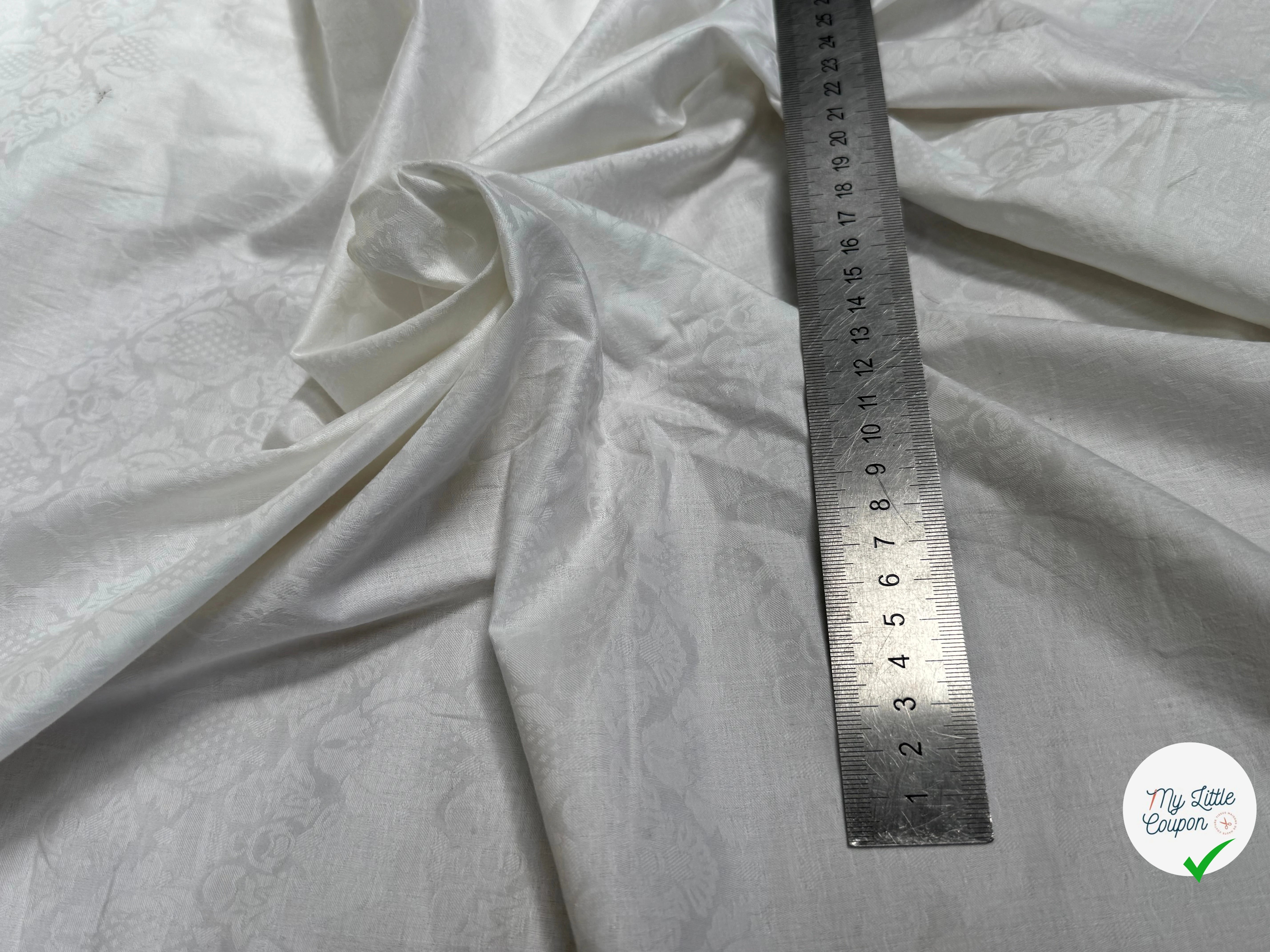 COTON JACQUARD DAMASSÉ BLANC 280 DE LAIZE SOFT TOUCHÉ - My Little Coupon