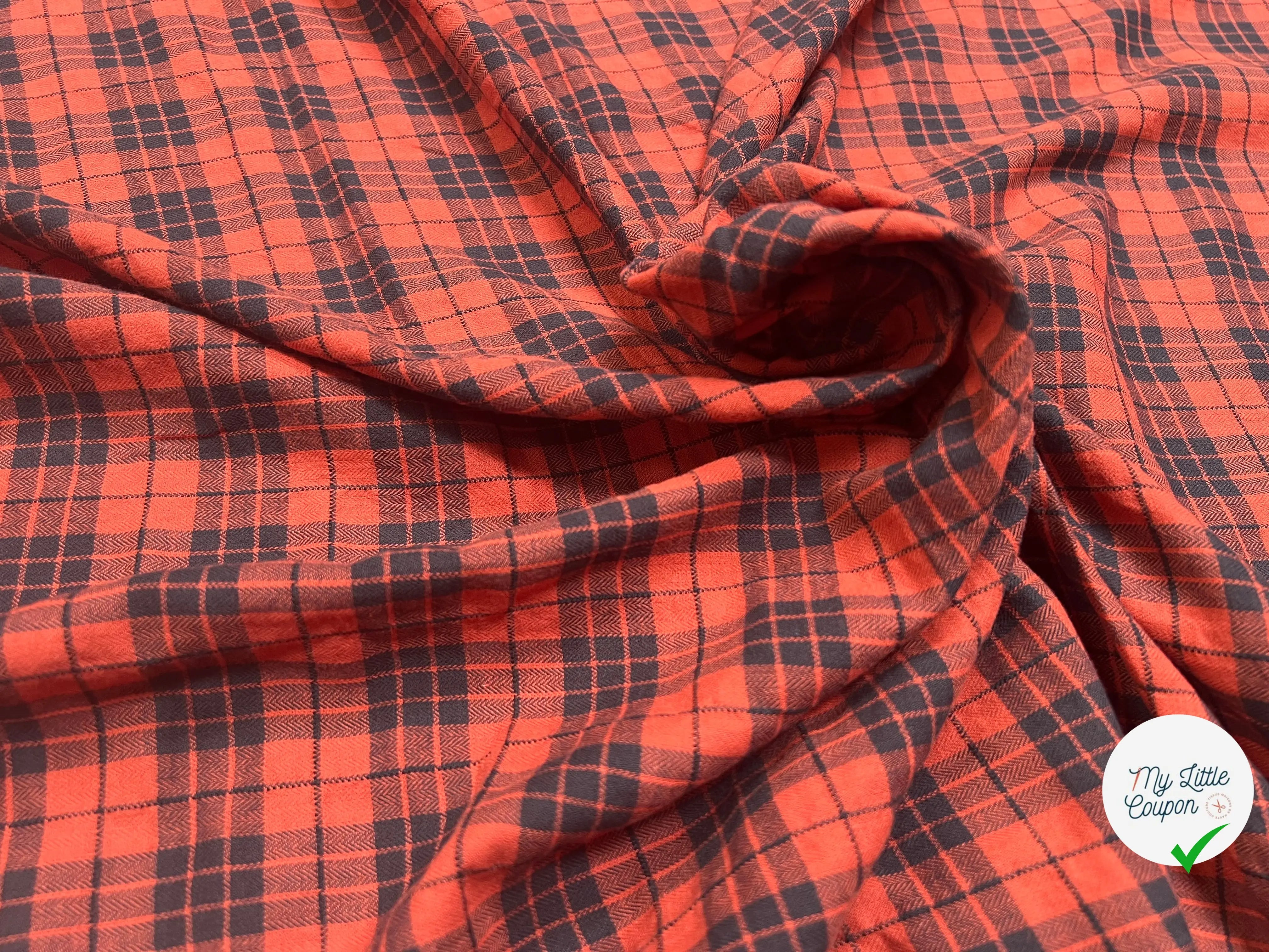 COTON JAPONAIS CHEVRON ROUGE ET NOIR - My Little Coupon