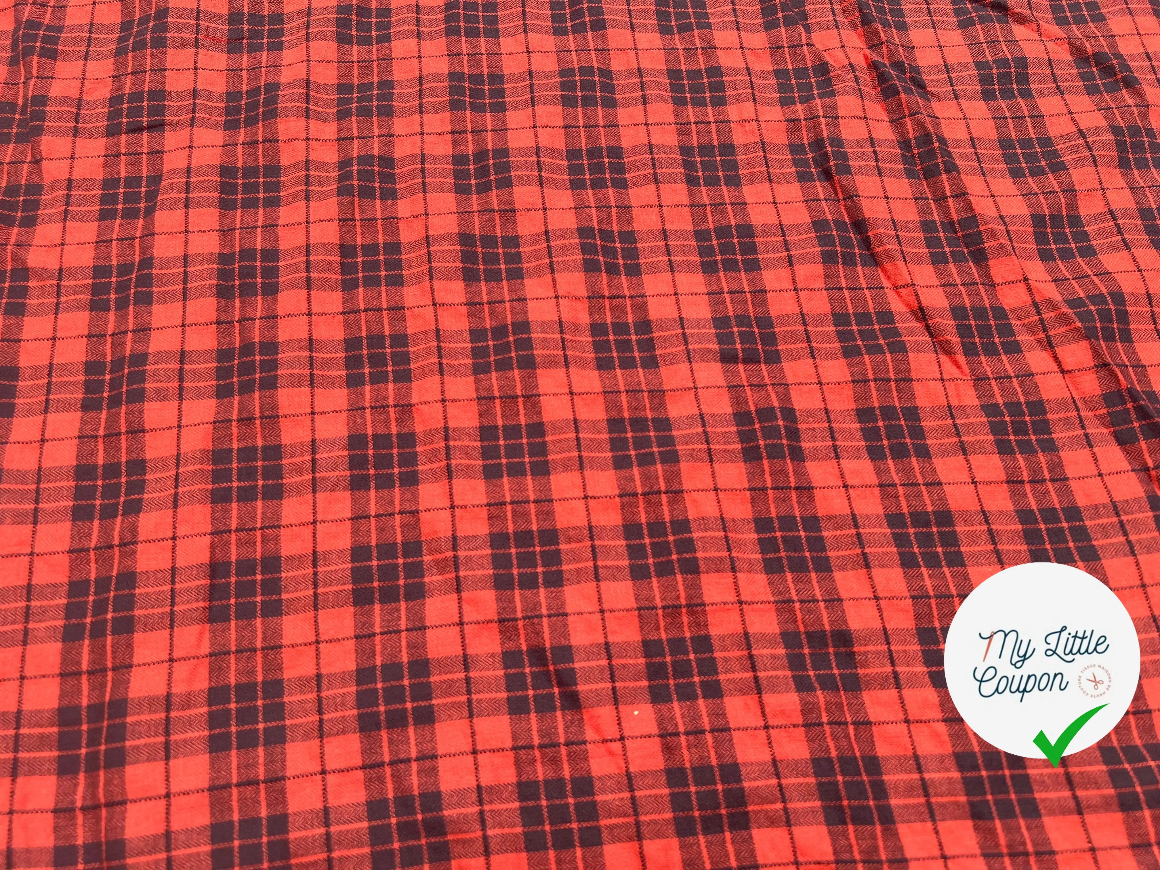 COTON JAPONAIS CHEVRON ROUGE ET NOIR - My Little Coupon