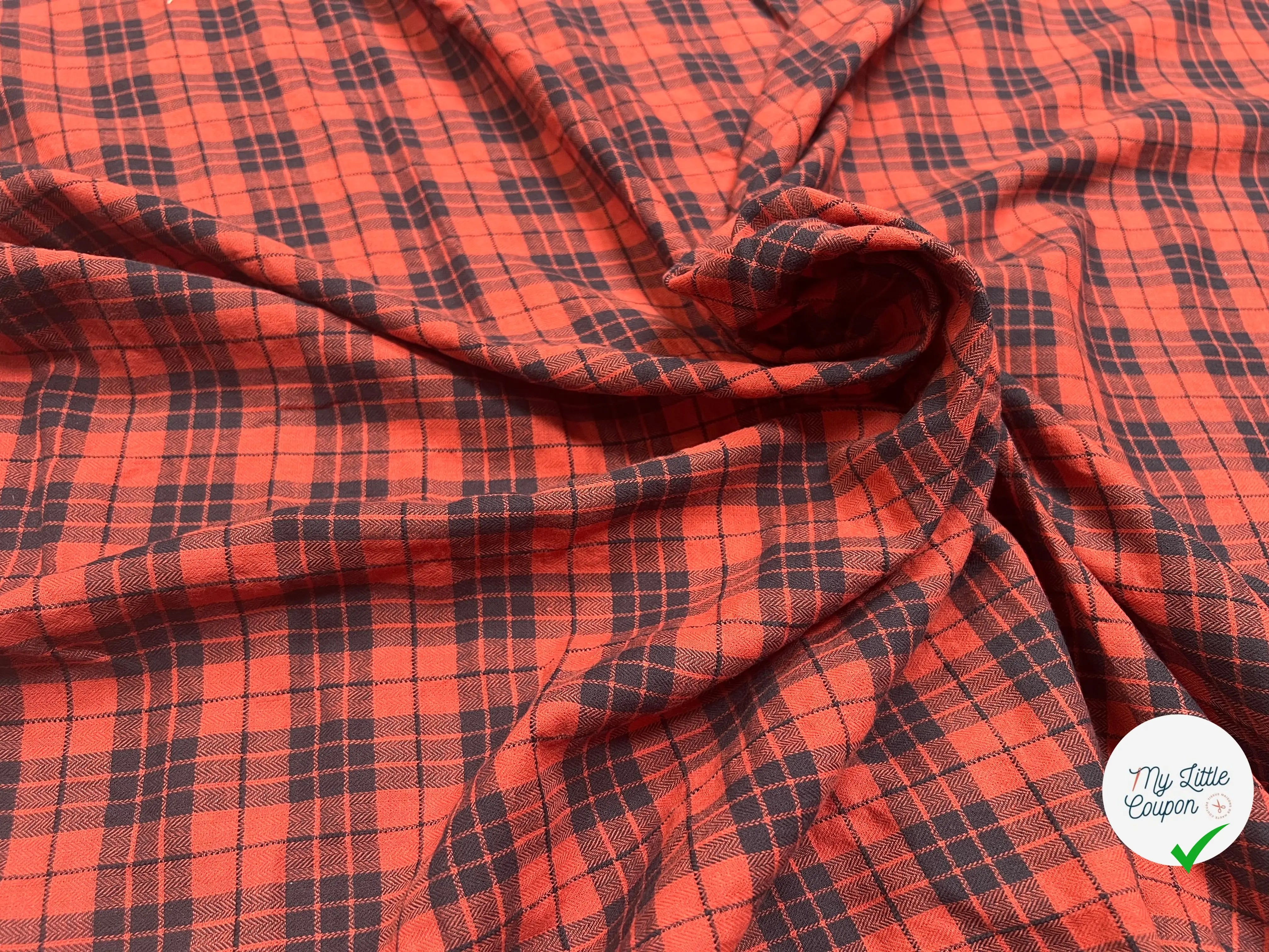 COTON JAPONAIS CHEVRON ROUGE ET NOIR - My Little Coupon