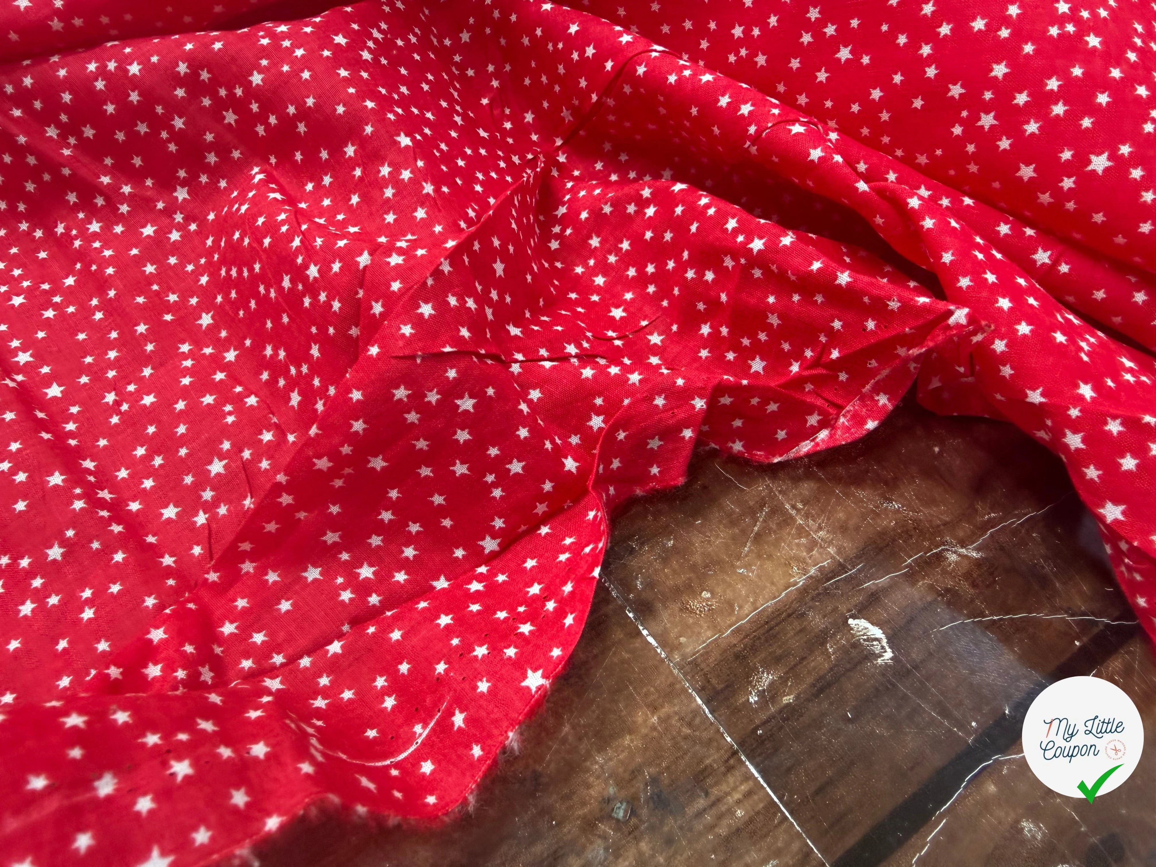 COTON ROUGE ÉTOILÉ BLANC - My Little Coupon