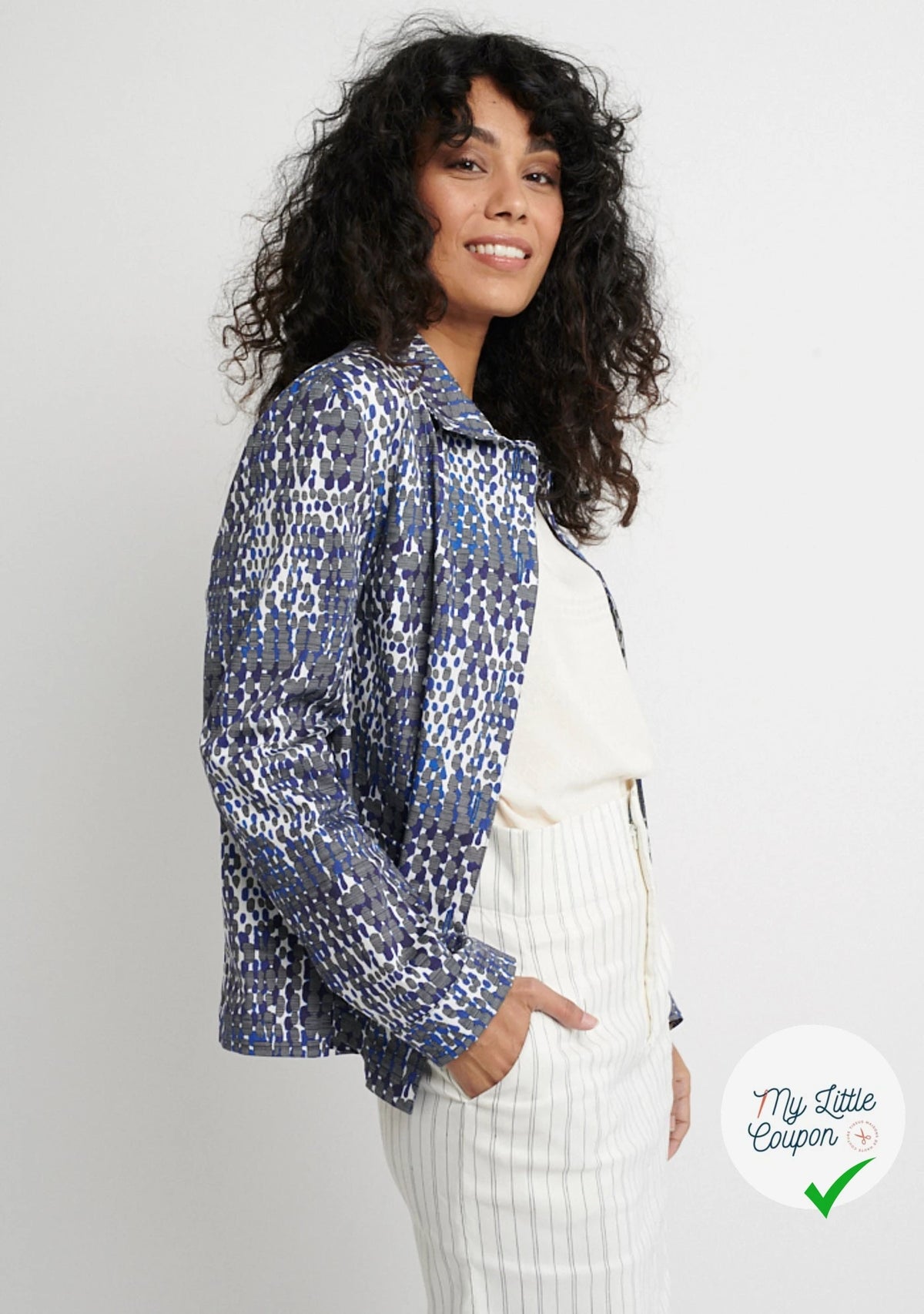 COTON STRETCH IMPRIMÉ CROCO BLEU ARTEMIDE CROCO - My Little Coupon