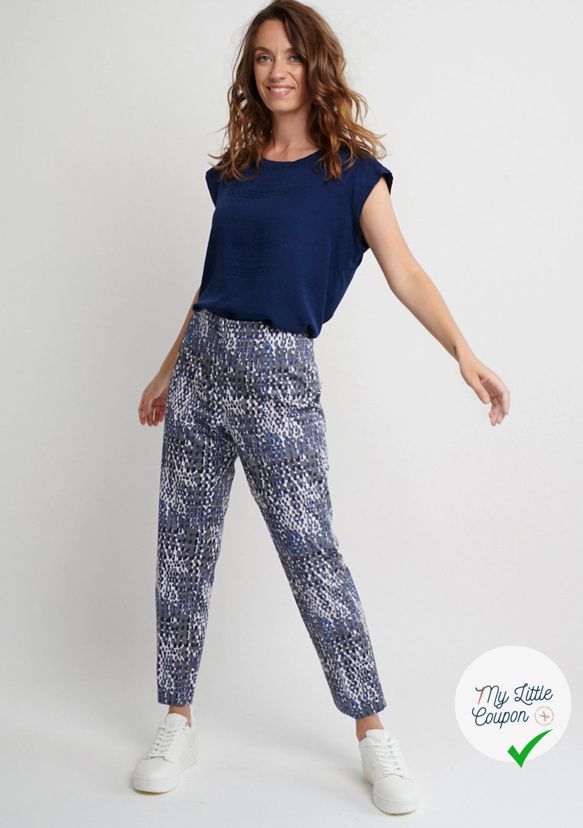 COTON STRETCH IMPRIMÉ CROCO BLEU ARTEMIDE CROCO - My Little Coupon
