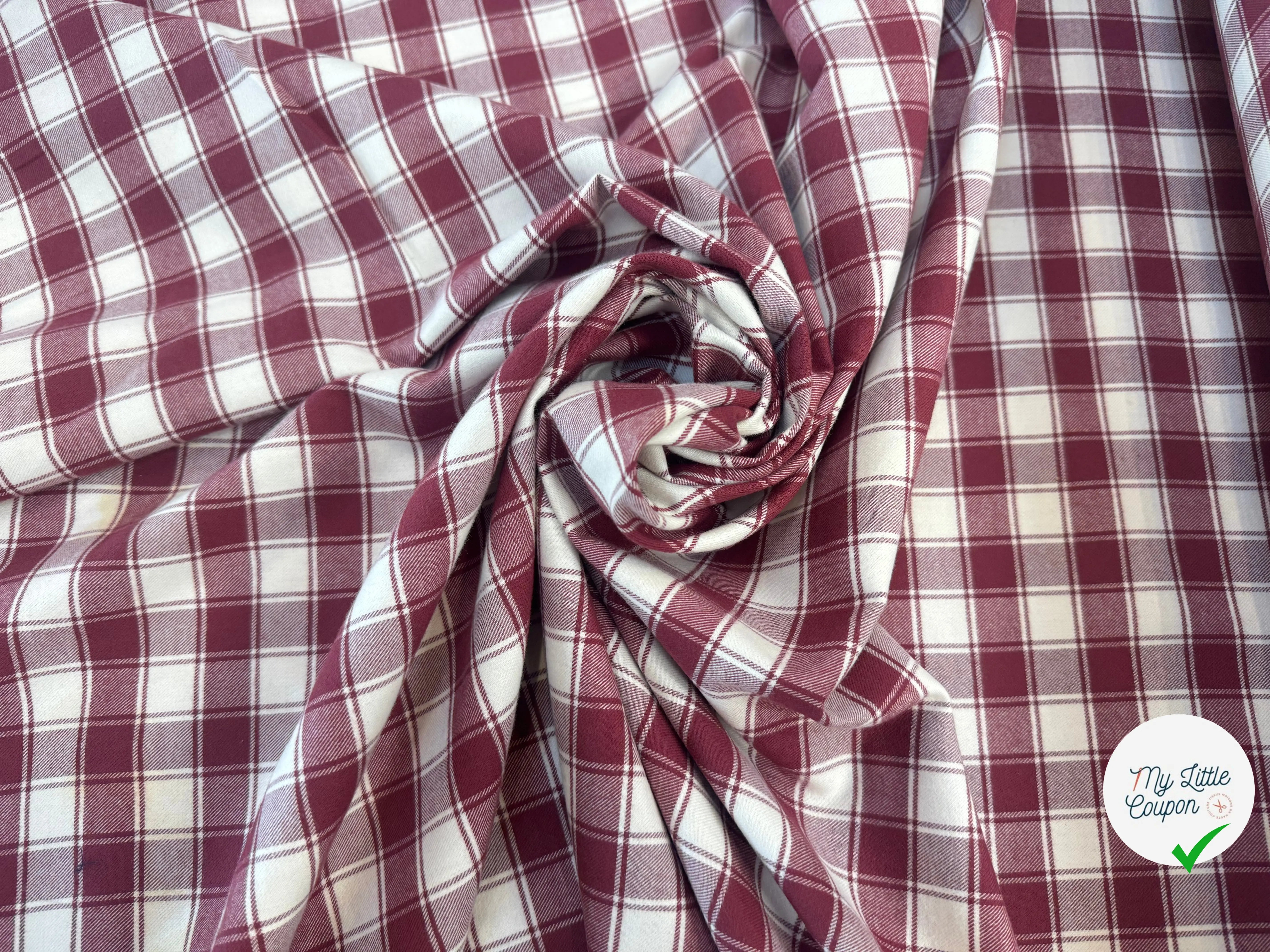COTON TRAPPEUR A CARREAUX BLANC ET ROUGE - My Little Coupon