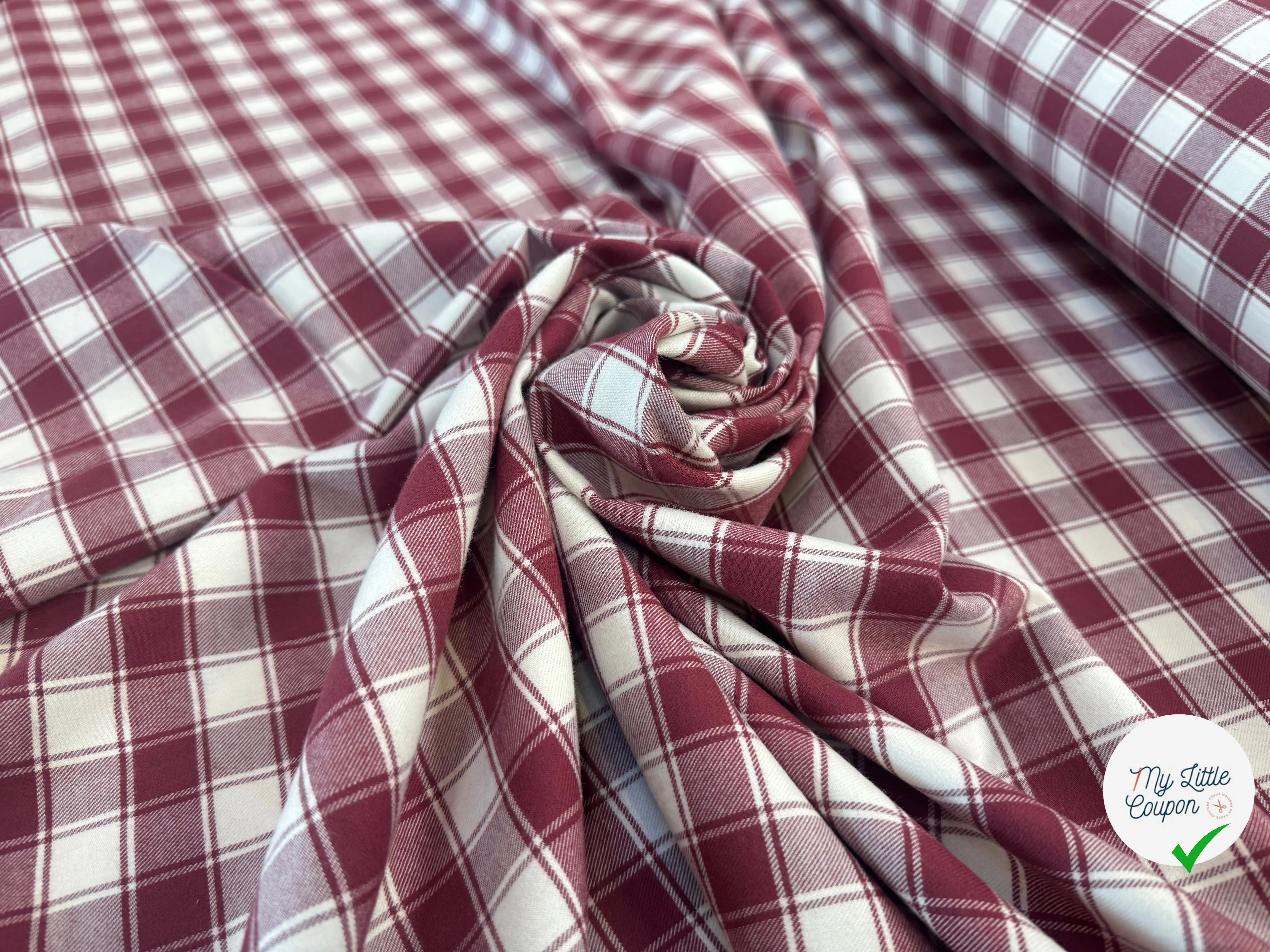 COTON TRAPPEUR A CARREAUX BLANC ET ROUGE - My Little Coupon