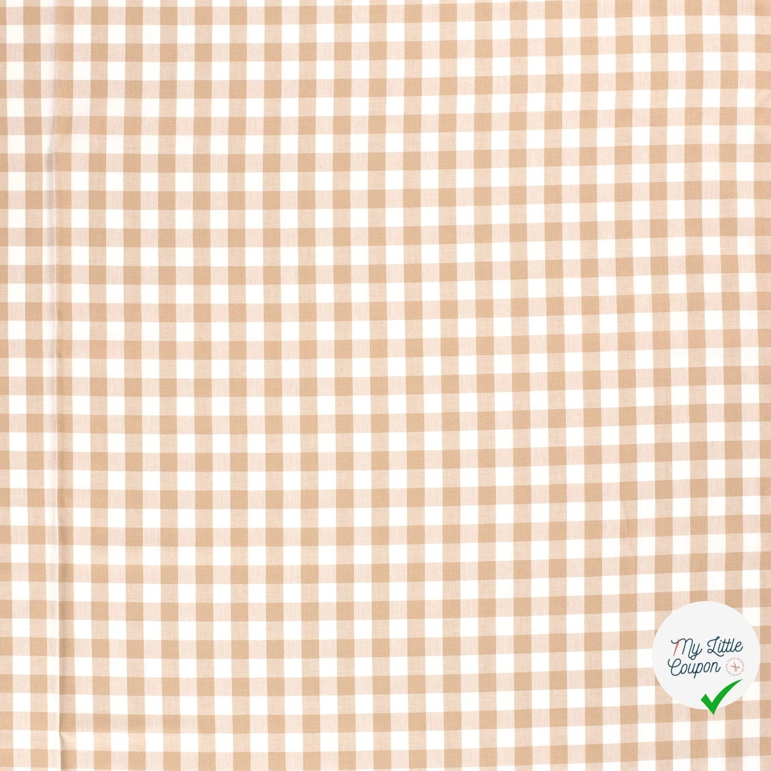 COTON VICHY FIL TEINT CARREAUX CAMEL - My Little Coupon