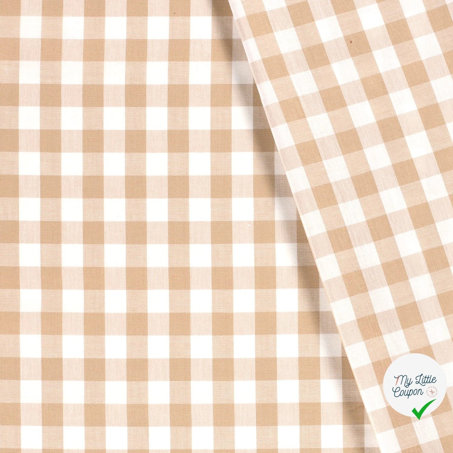COTON VICHY FIL TEINT CARREAUX CAMEL - My Little Coupon