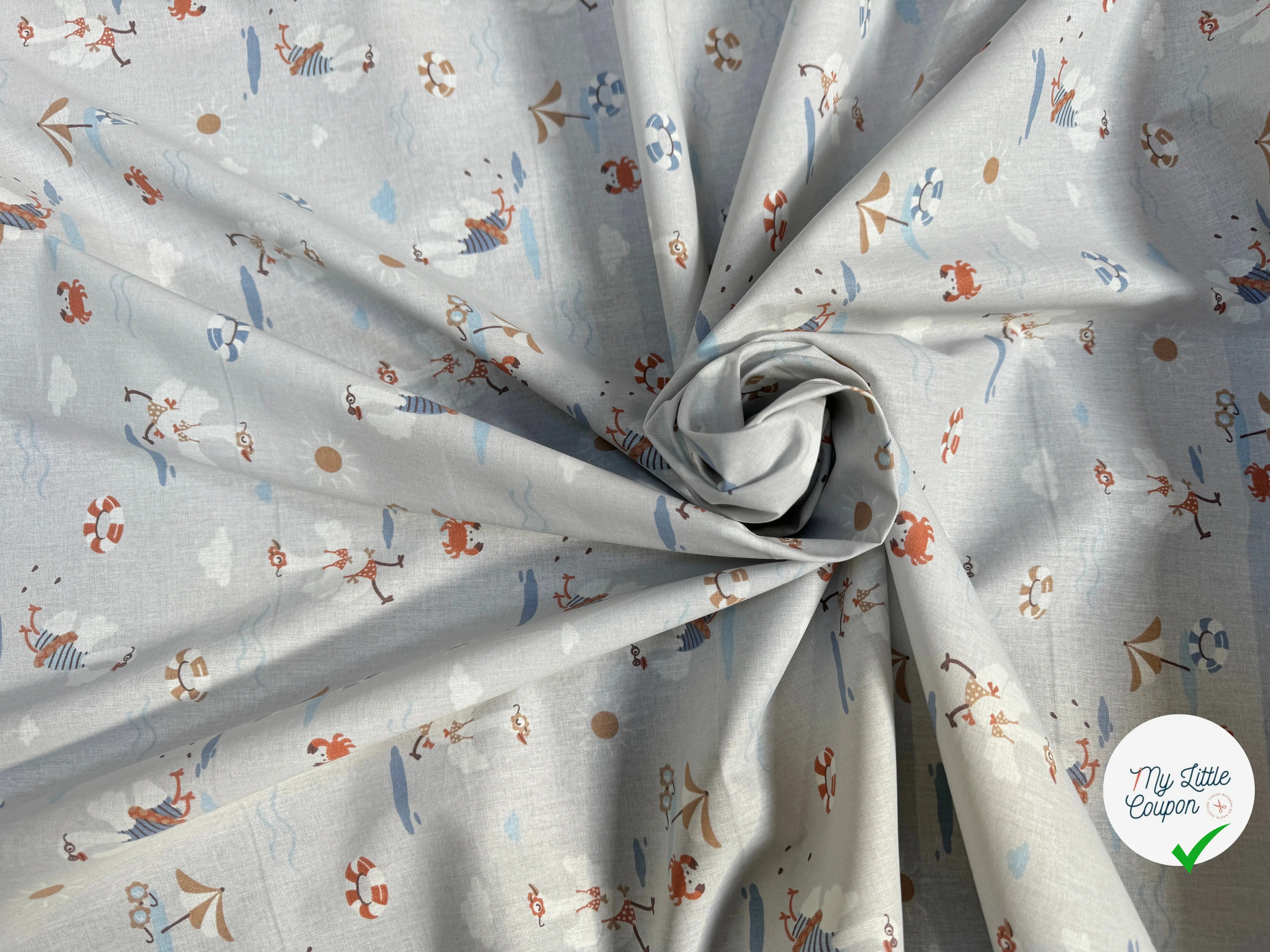 COTONNADE LABAULE GRIS / BLEU 1U Y2PAP 150 - My Little Coupon