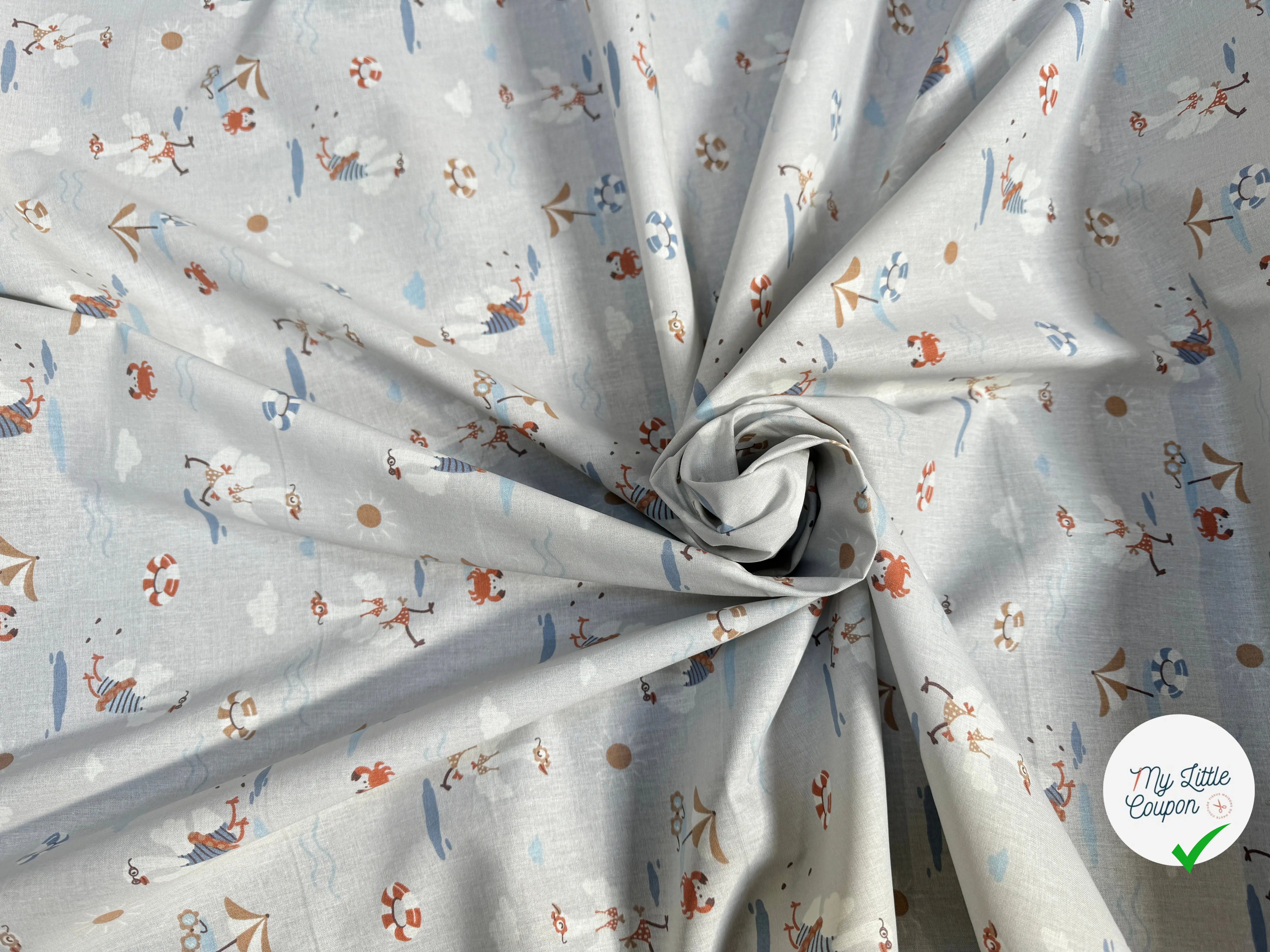 COTONNADE LABAULE GRIS / BLEU 1U Y2PAP 150 - My Little Coupon