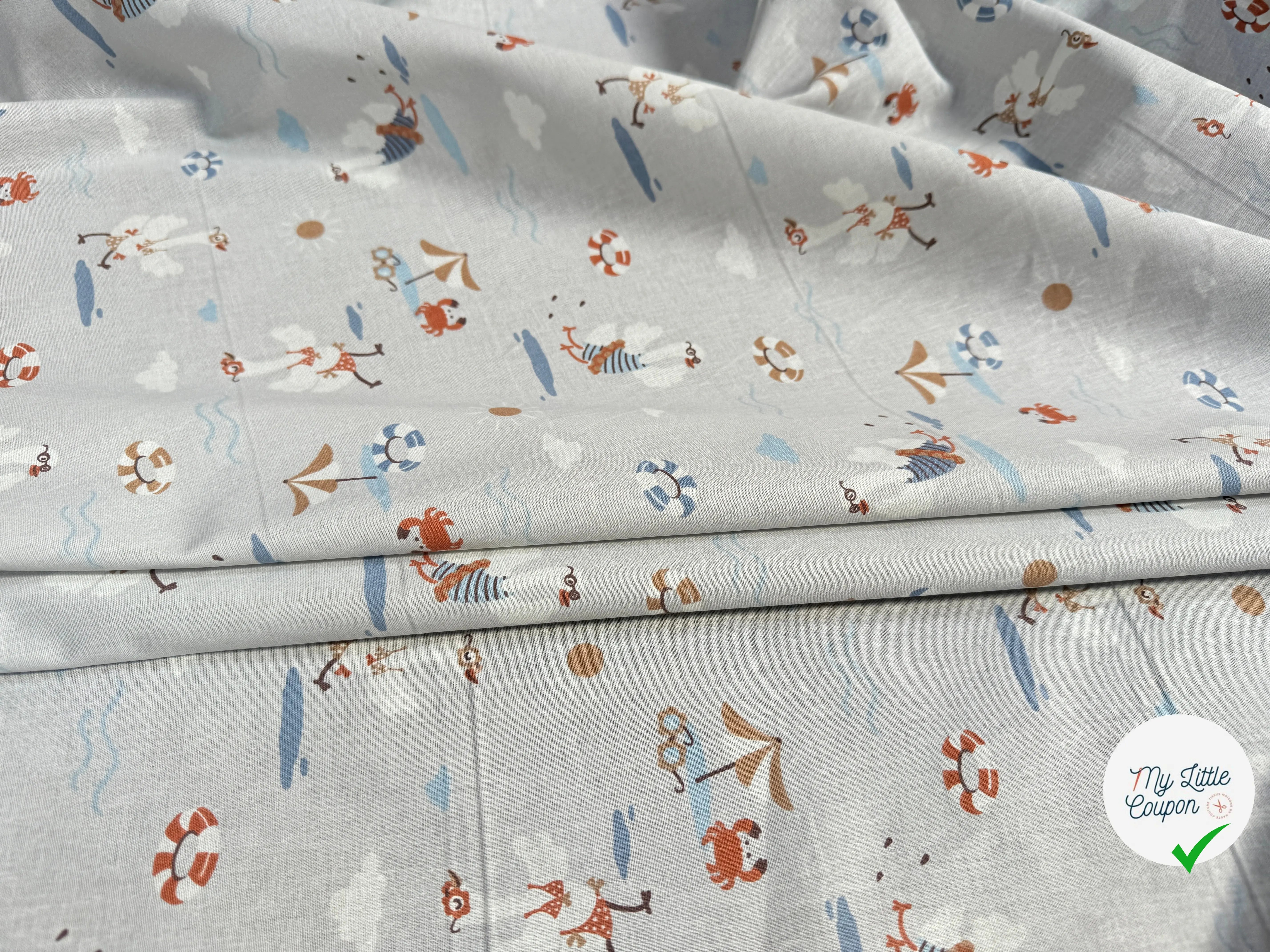 COTONNADE LABAULE GRIS / BLEU 1U Y2PAP 150 - My Little Coupon