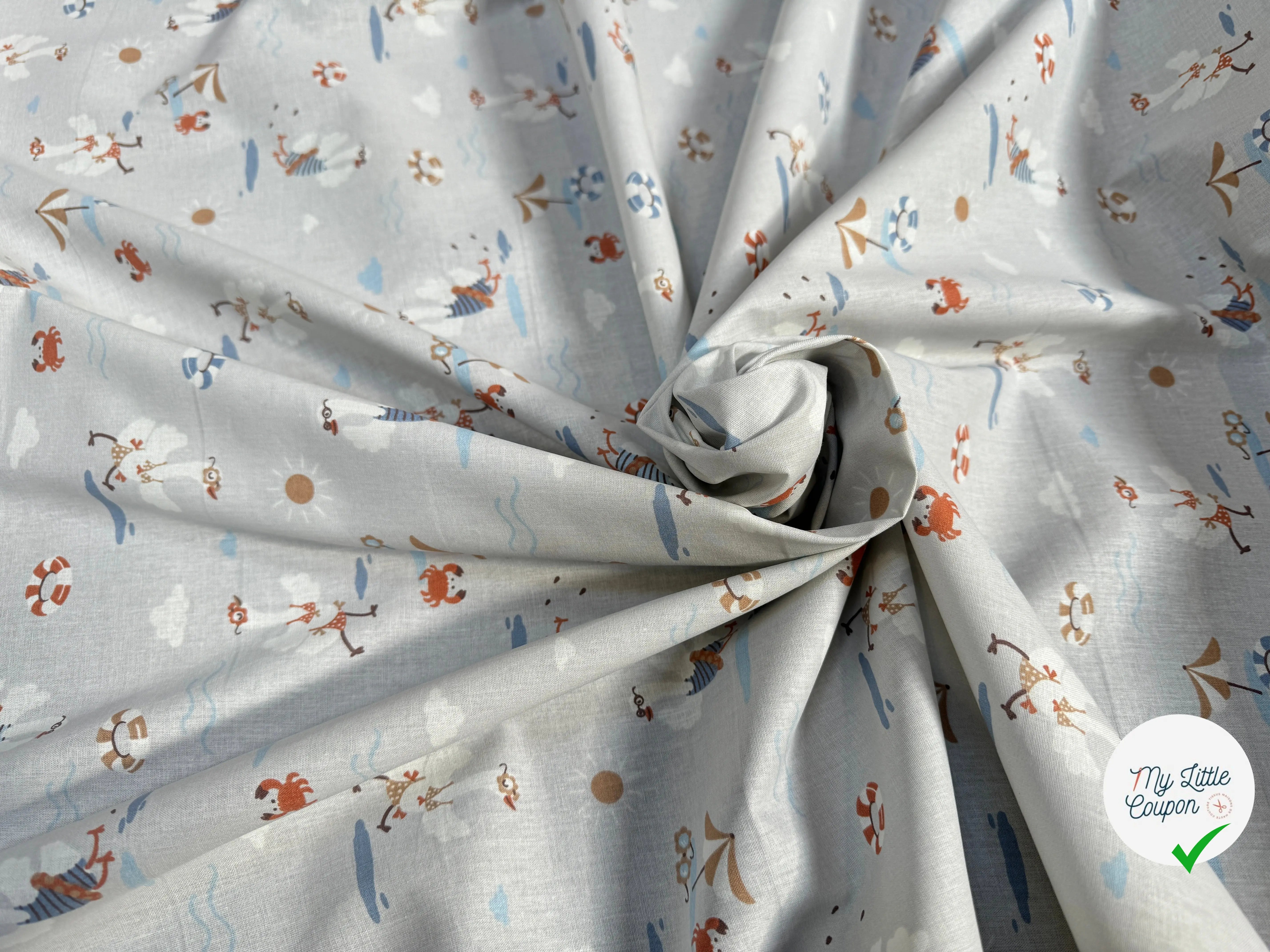 COTONNADE LABAULE GRIS / BLEU 1U Y2PAP 150 - My Little Coupon