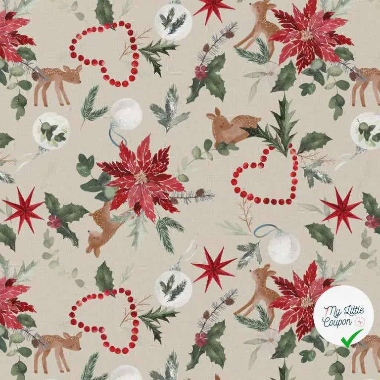 COTONNADE NORTEN BEIGE / ROUGE 1E NUM D3 150 - My Little Coupon