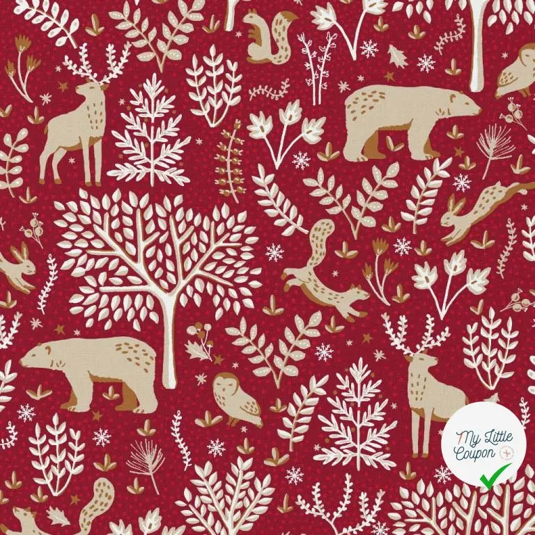 COTONNADE ROVALIA ROUGE / BEIGE 1E Y1 150 - My Little Coupon