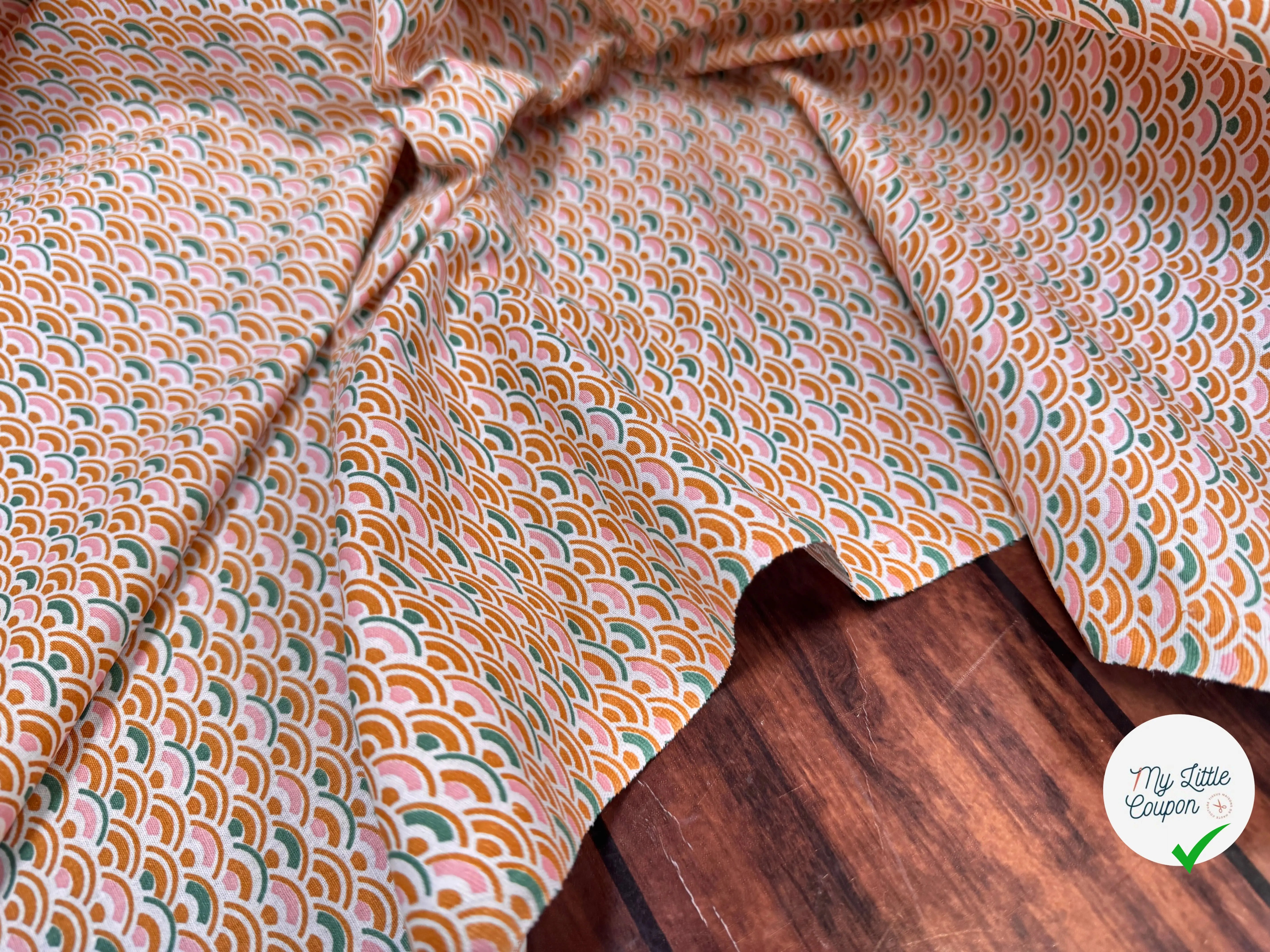 COTONNADE SOJA2 OCRE/VERT 2B D16 150 - My Little Coupon