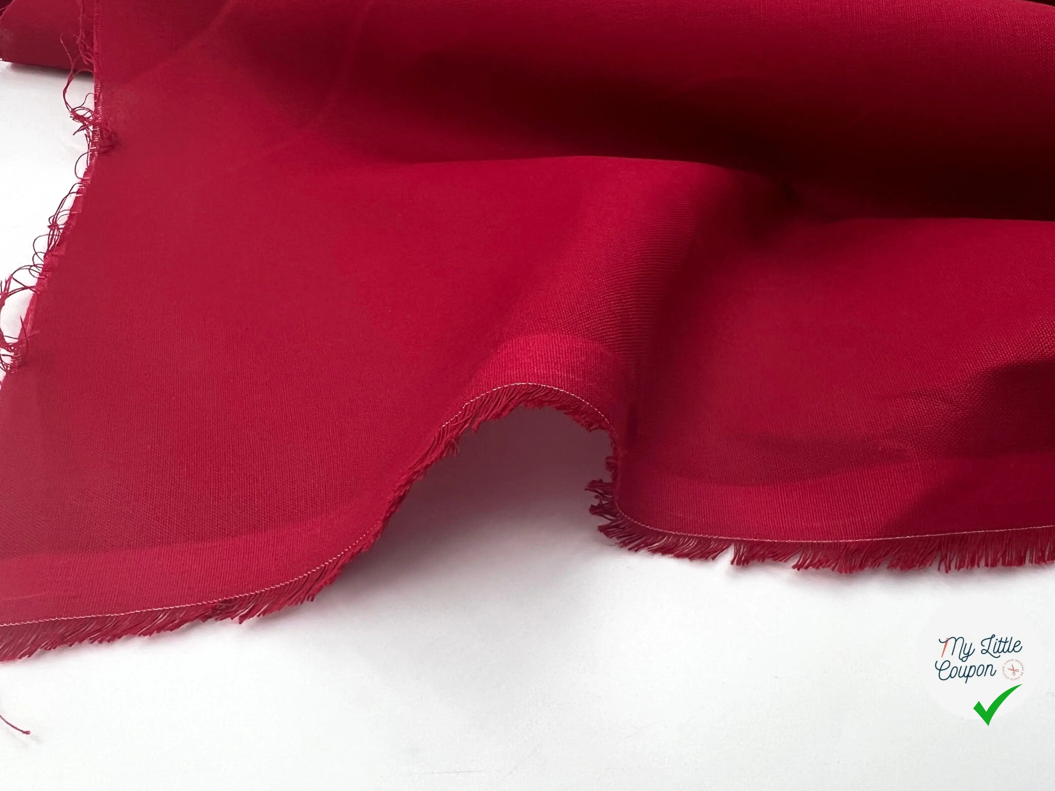 COTONNADE UNIE FRAMBOISE CARDINAL - My Little Coupon - tissu - coudre