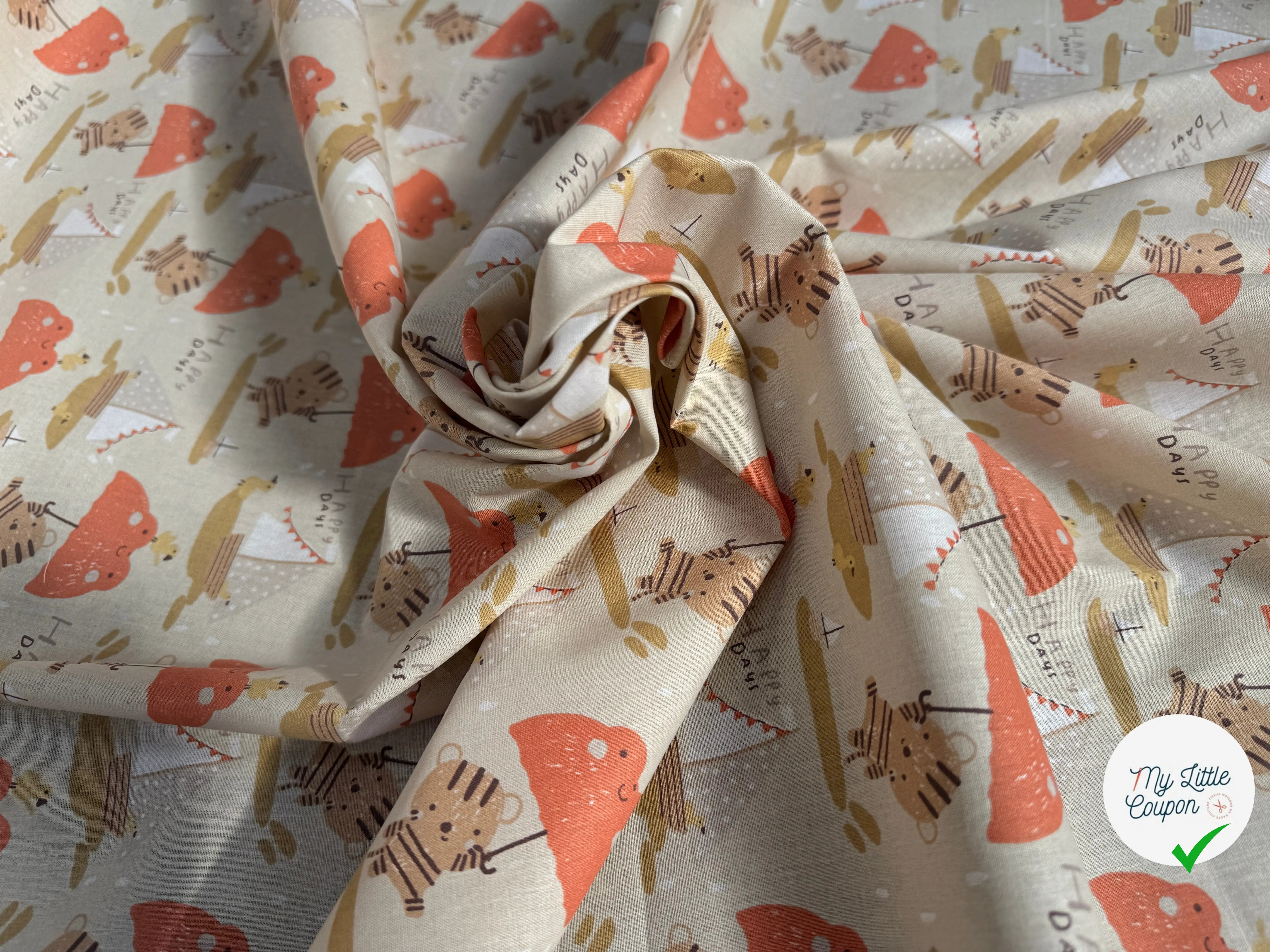COTONNADE WOOLA BEIGE / ORANGE 1U D5X 150 - My Little Coupon