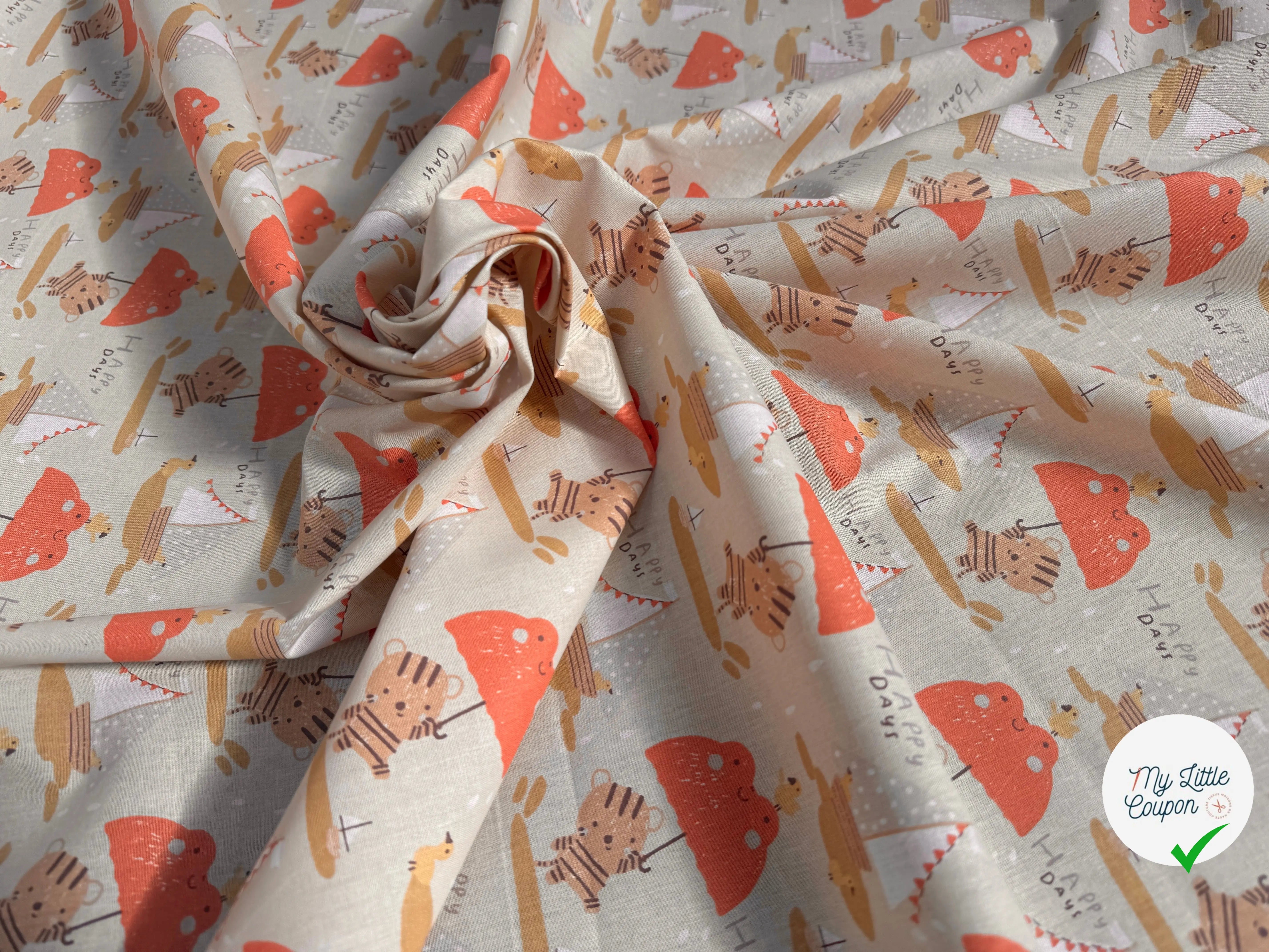 COTONNADE WOOLA BEIGE / ORANGE 1U D5X 150 - My Little Coupon
