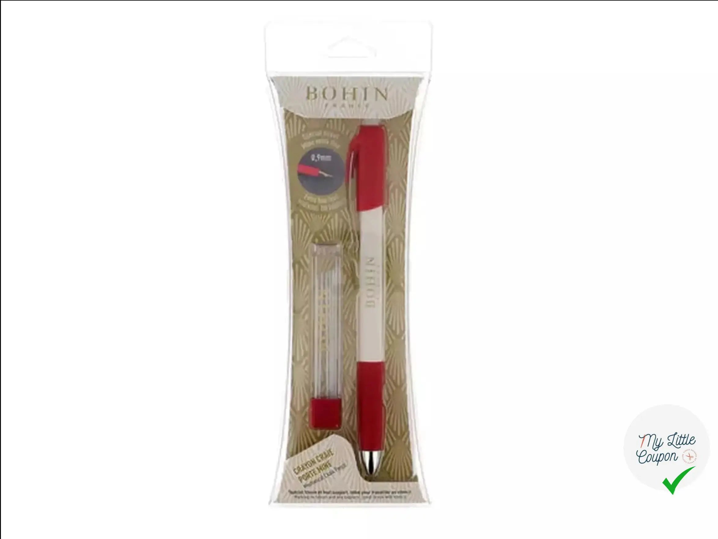 CRAYON CRAIE PORTE MINE +6 MINES 0,9MM GRIS, ROSE, BLANC - My Little Coupon