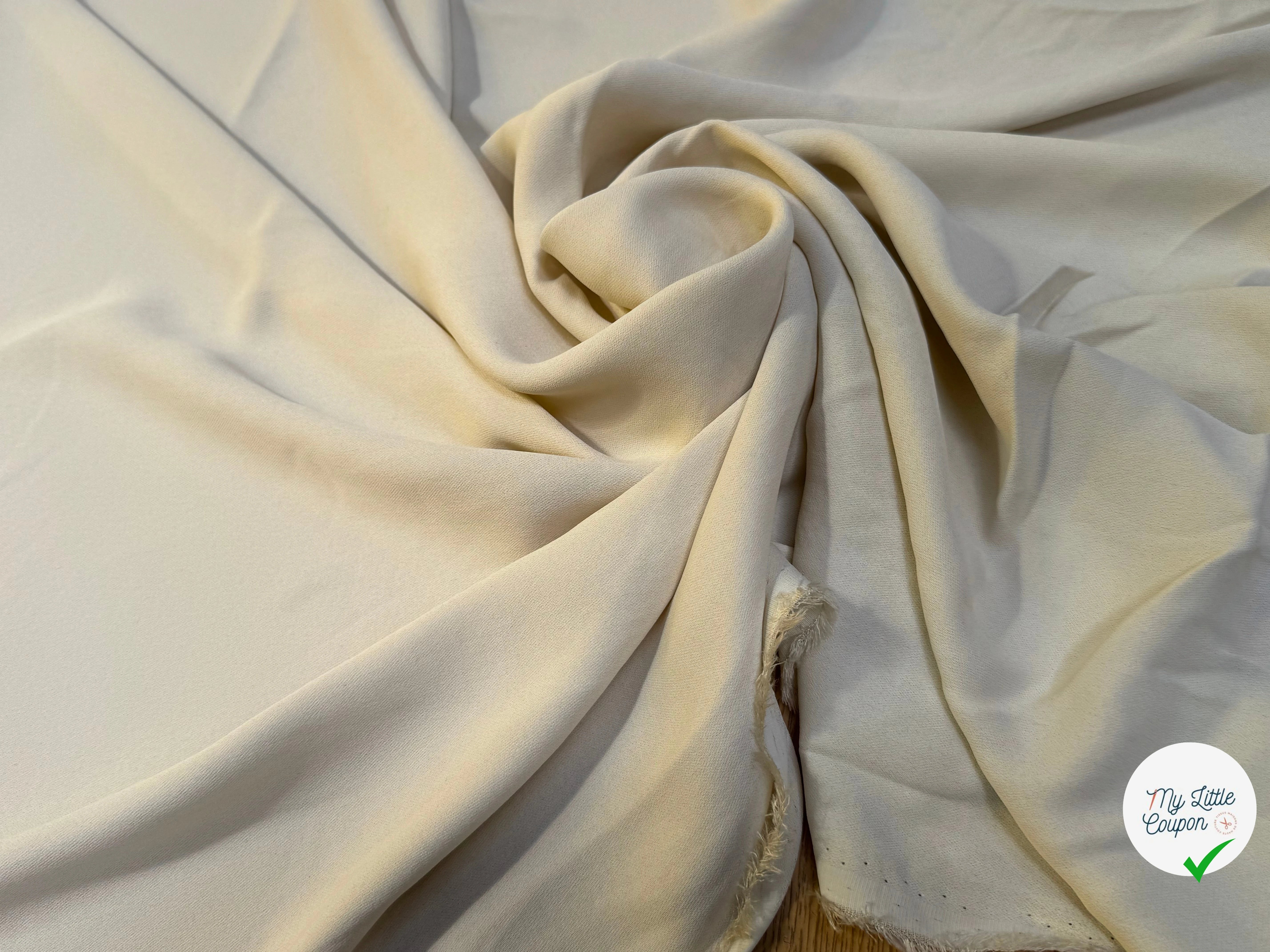 CREPE 100% VISCOSE FLUIDE SUPER TOMBÉ BEIGE CAFÉ AU LAIT - My Little Coupon