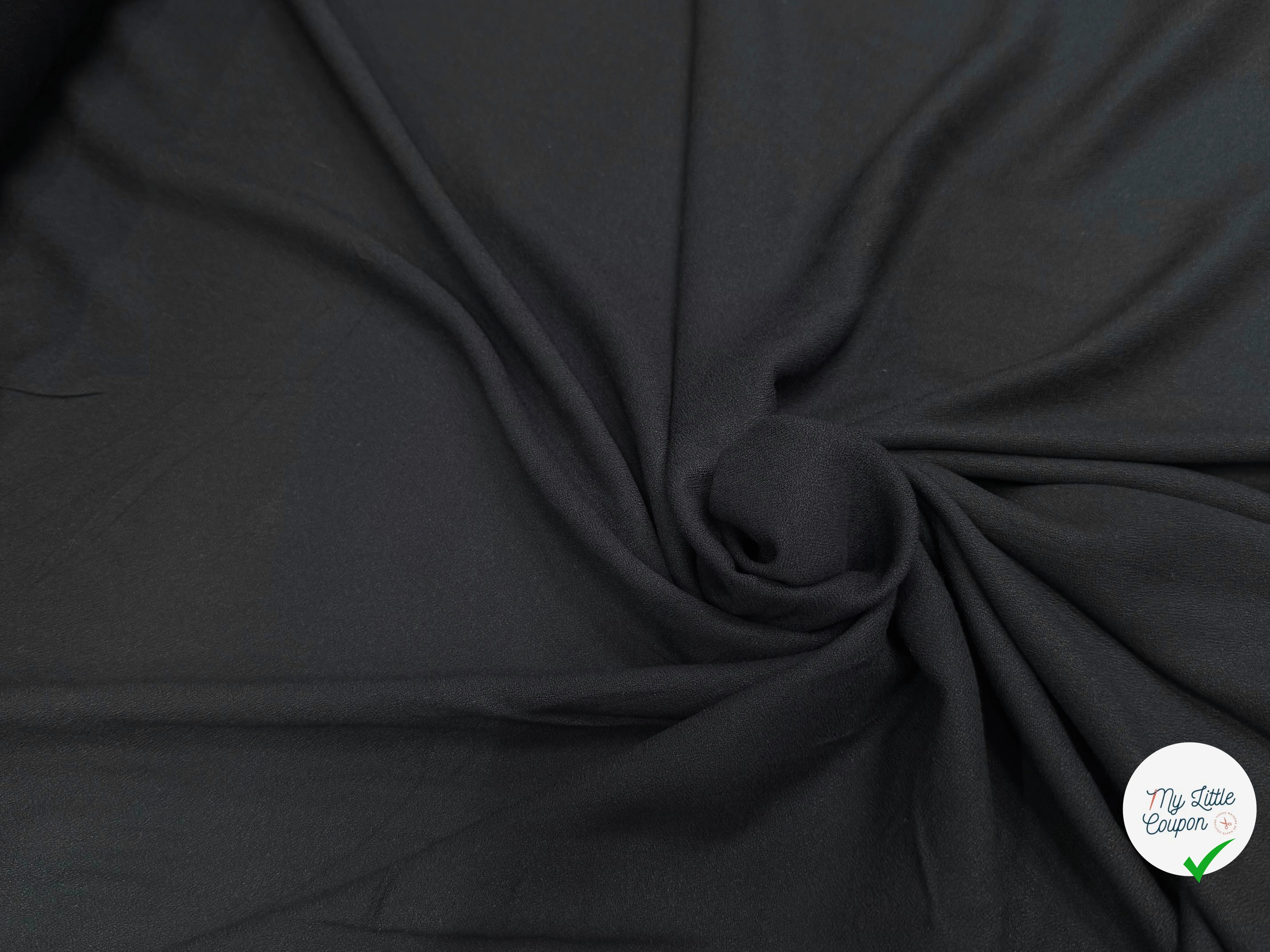 CREPE 100% VISCOSE TOMBÉ FLUIDE NOIR CHIC - My Little Coupon