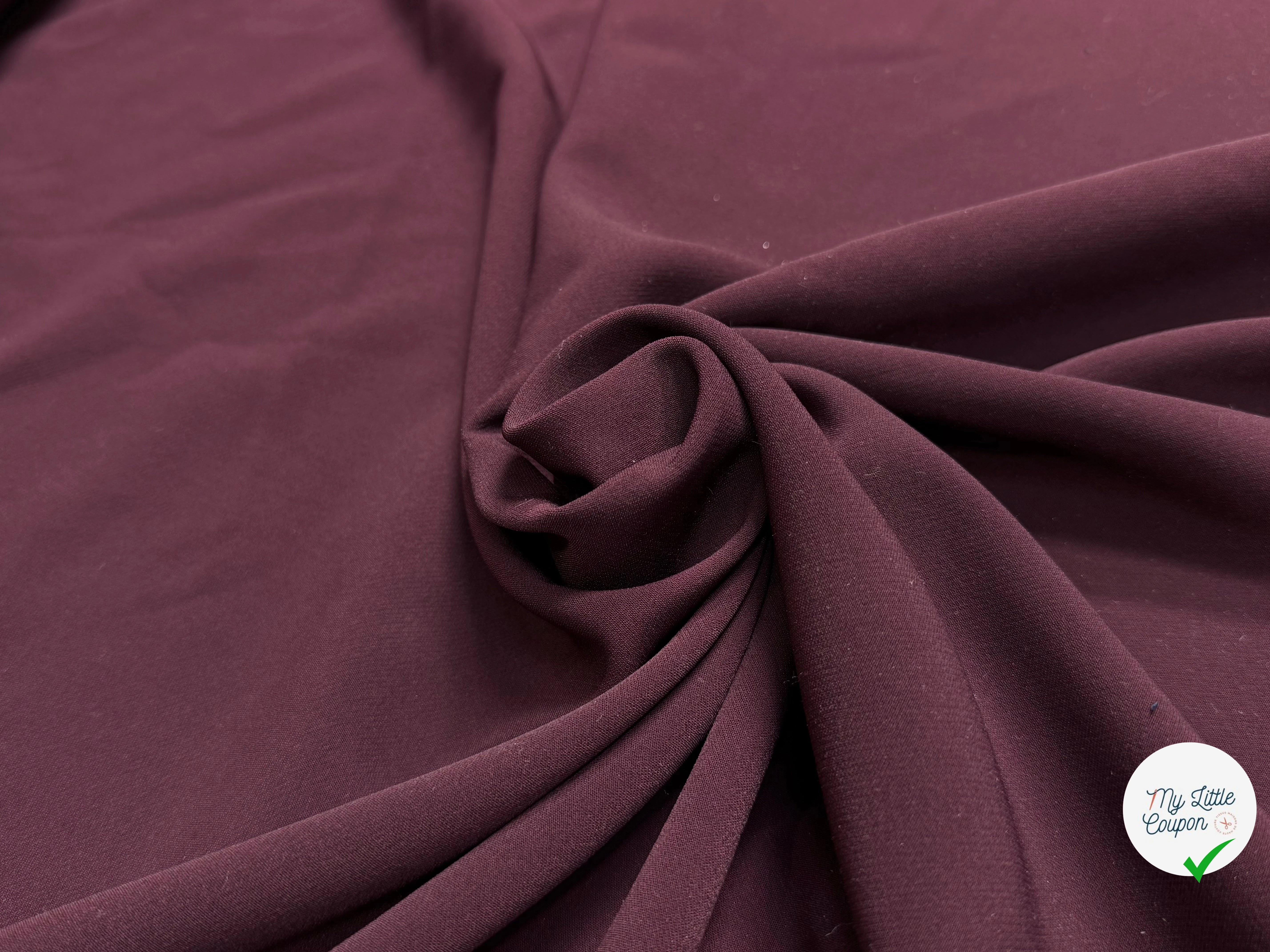 CREPE BEAU TOMBÉ BURGUNDY STRETCH - My Little Coupon