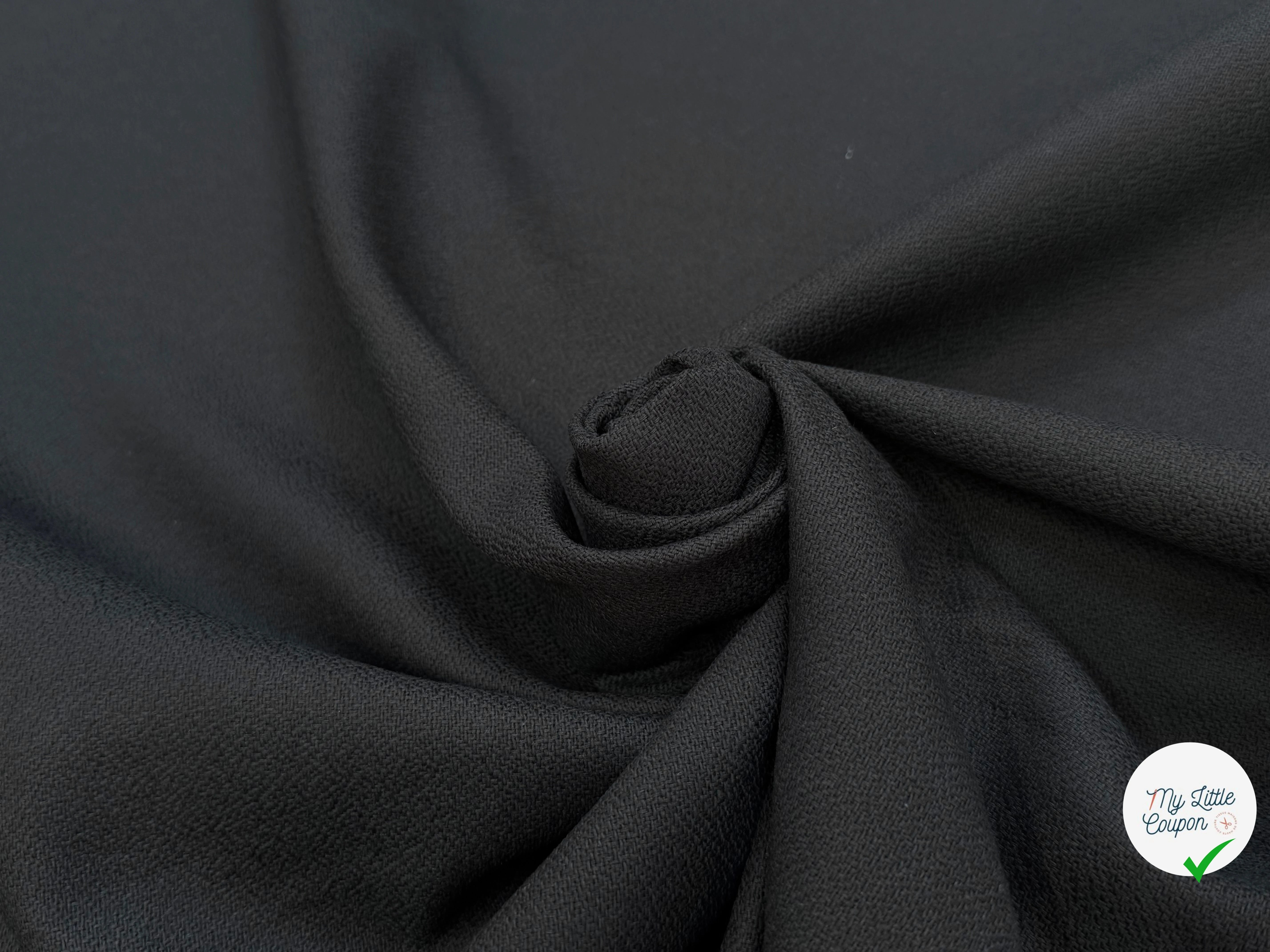 CREPE COTON QUALITÉ COUTURE NOIR ANTHRACITE - My Little Coupon