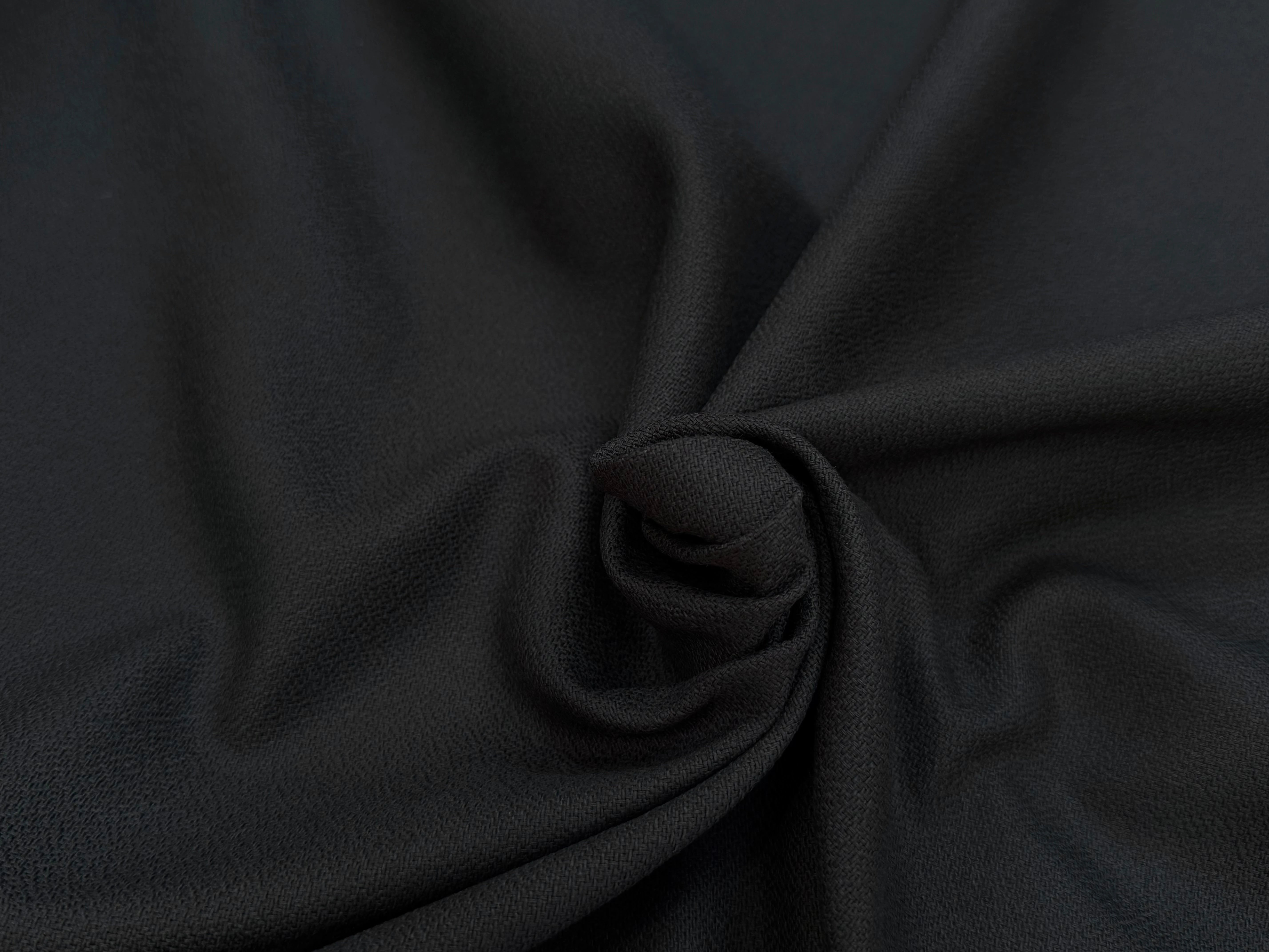 CREPE COTON QUALITÉ COUTURE NOIR ANTHRACITE - My Little Coupon