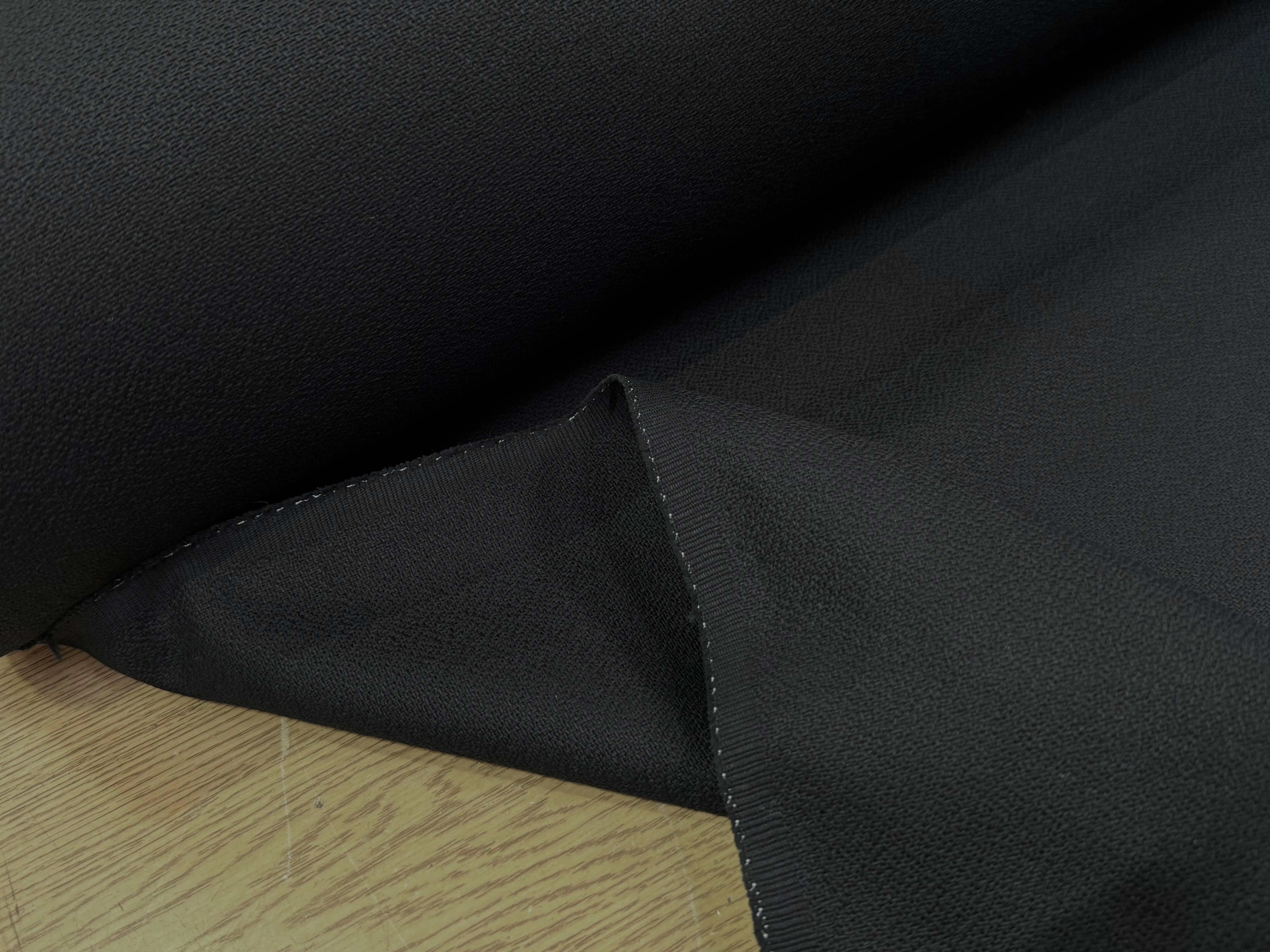 CREPE COTON QUALITÉ COUTURE NOIR ANTHRACITE - My Little Coupon
