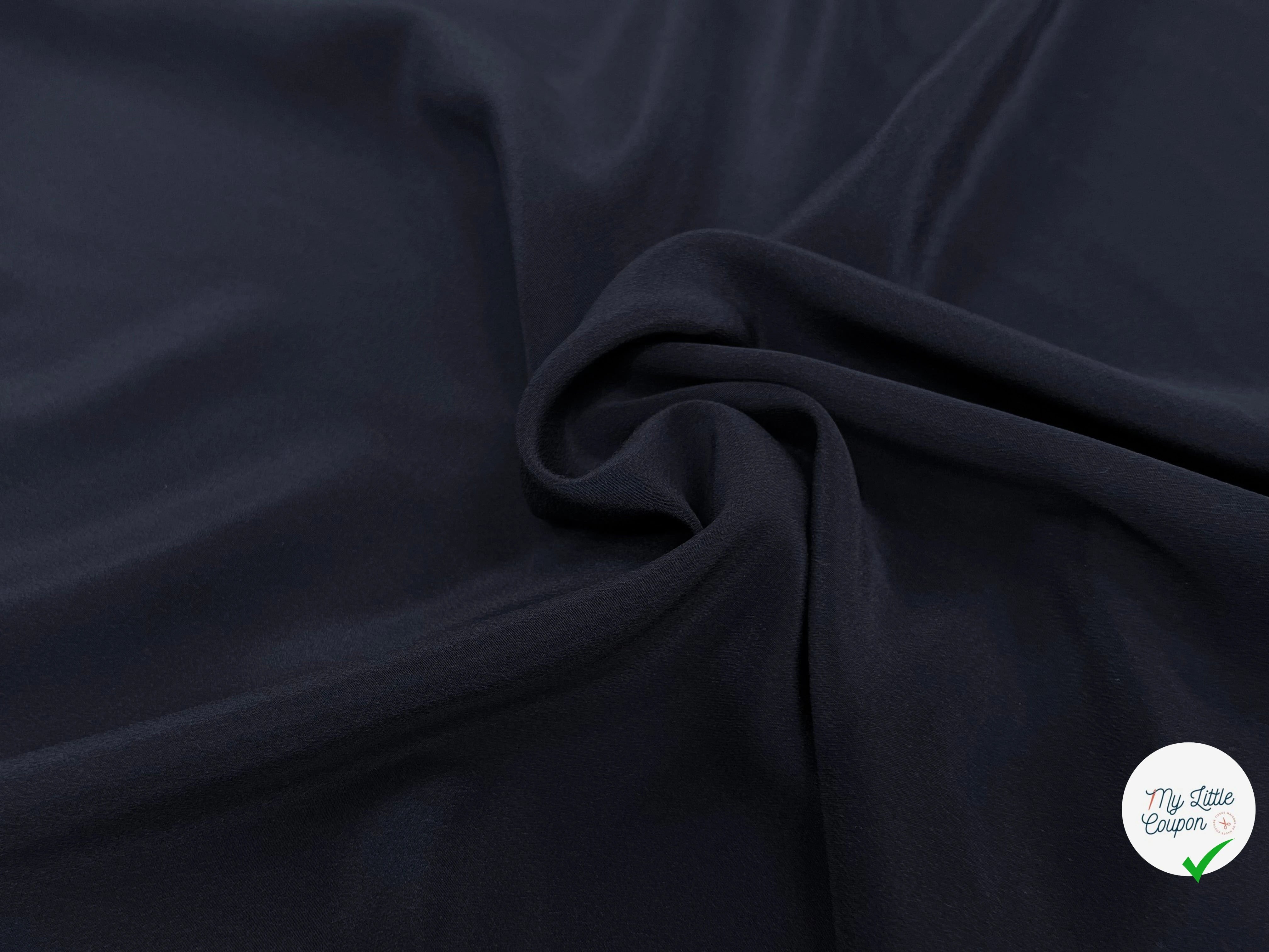 CREPE DE CHINE 100% SOIE BLEU MARINE - My Little Coupon