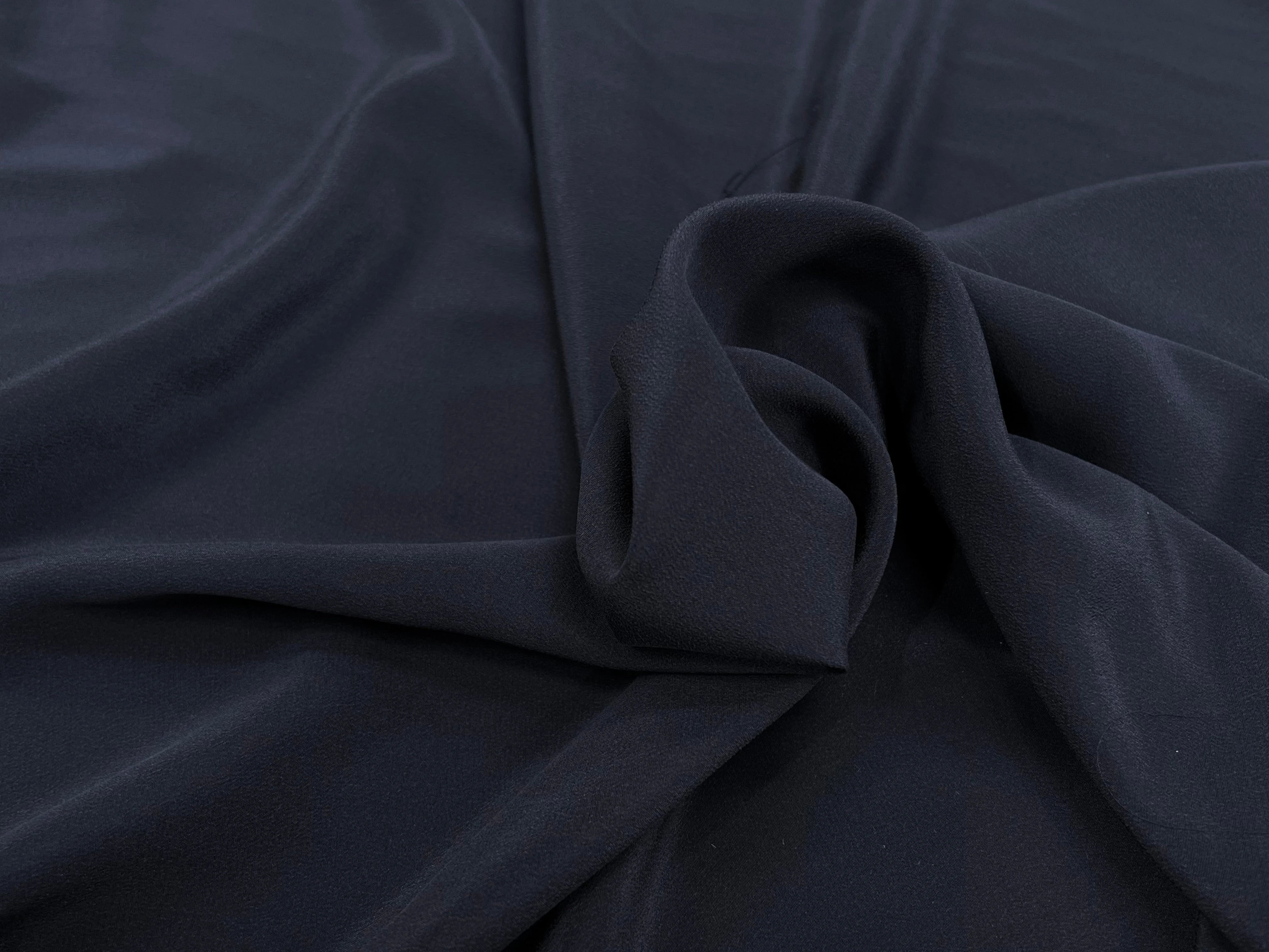CREPE DE CHINE 100% SOIE BLEU MARINE - My Little Coupon
