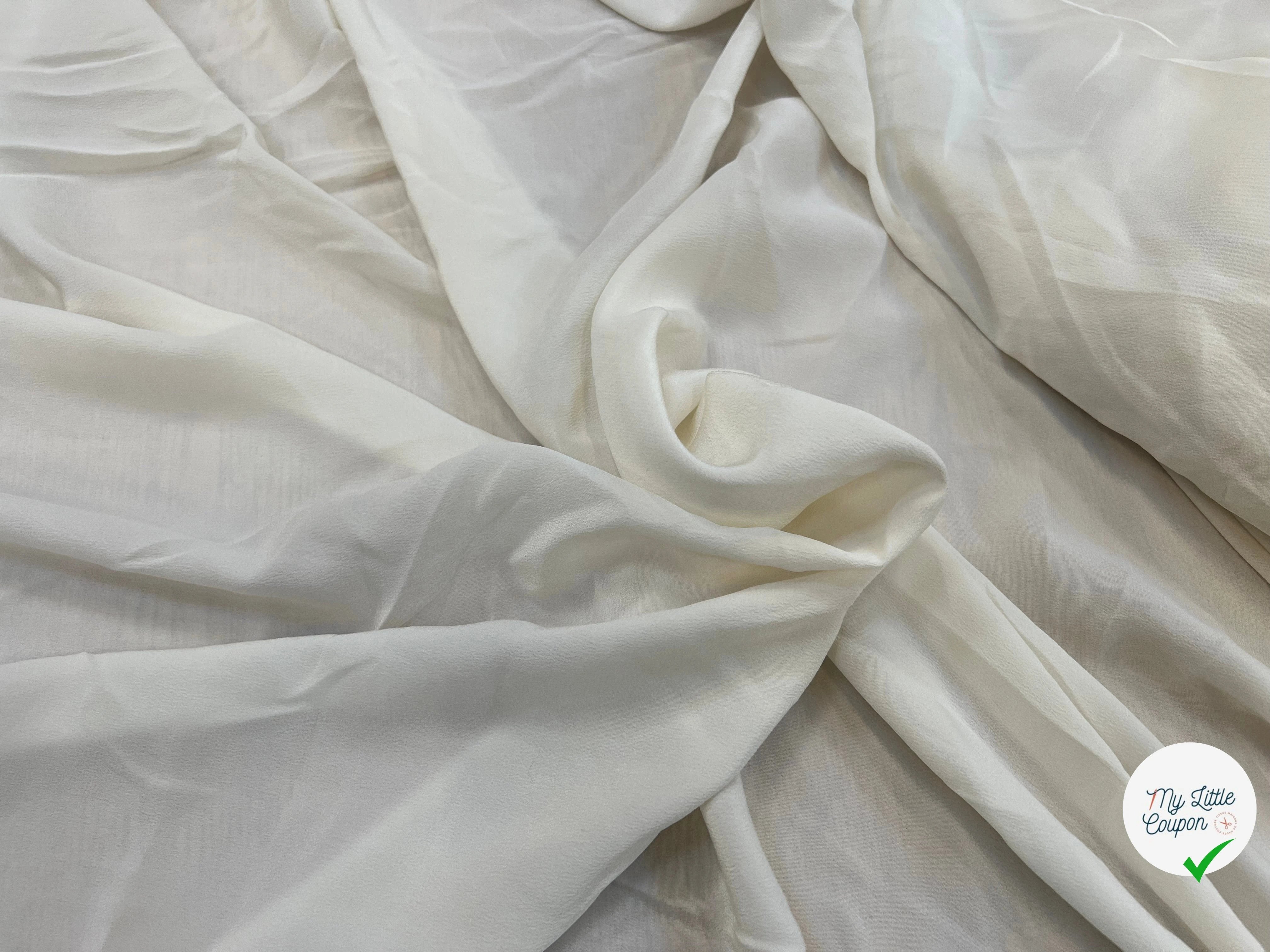 CREPE DE CHINE 100% SOIE ECRU ITALIA - My Little Coupon