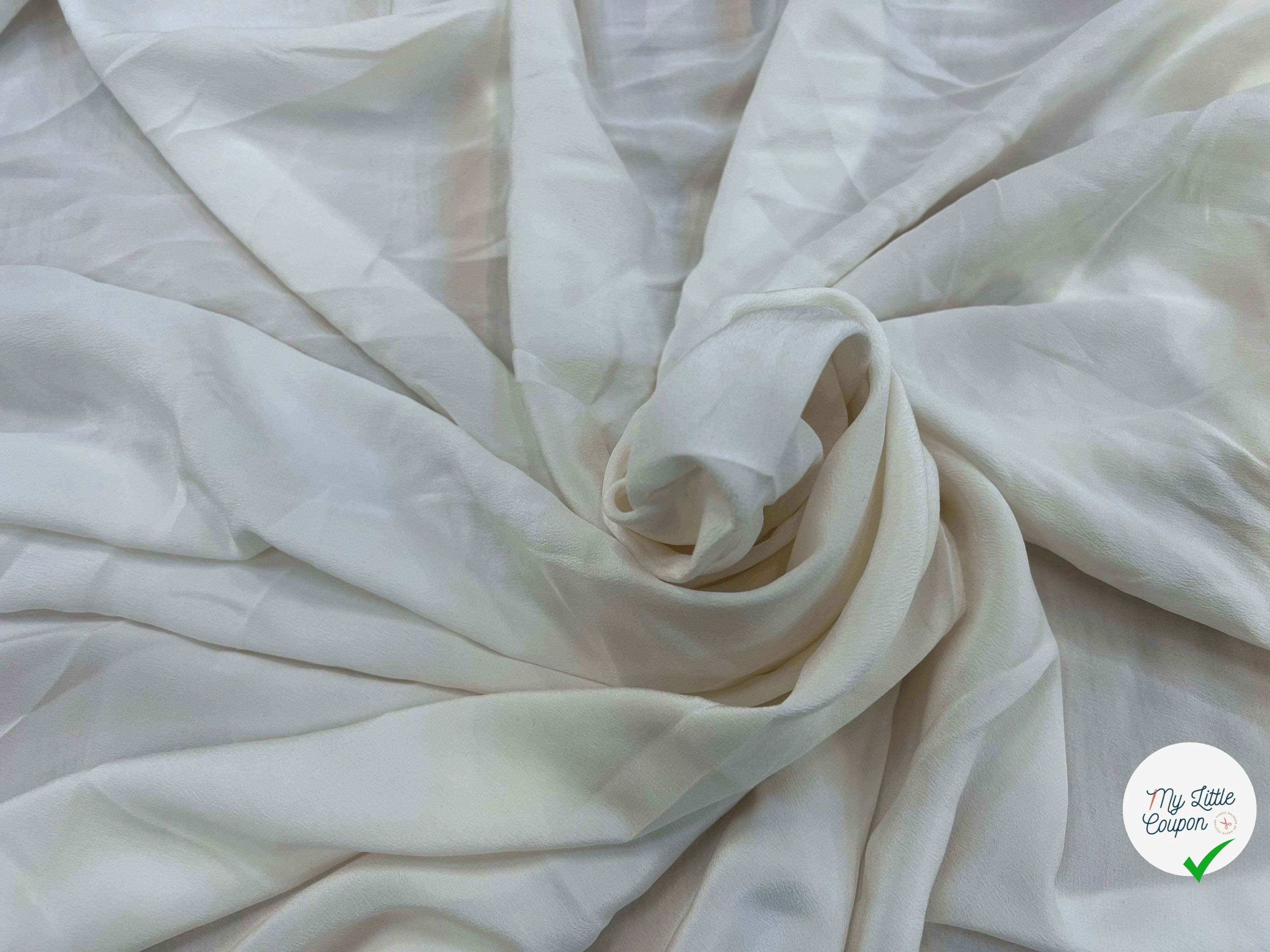 CREPE DE CHINE 100% SOIE ECRU ITALIA - My Little Coupon