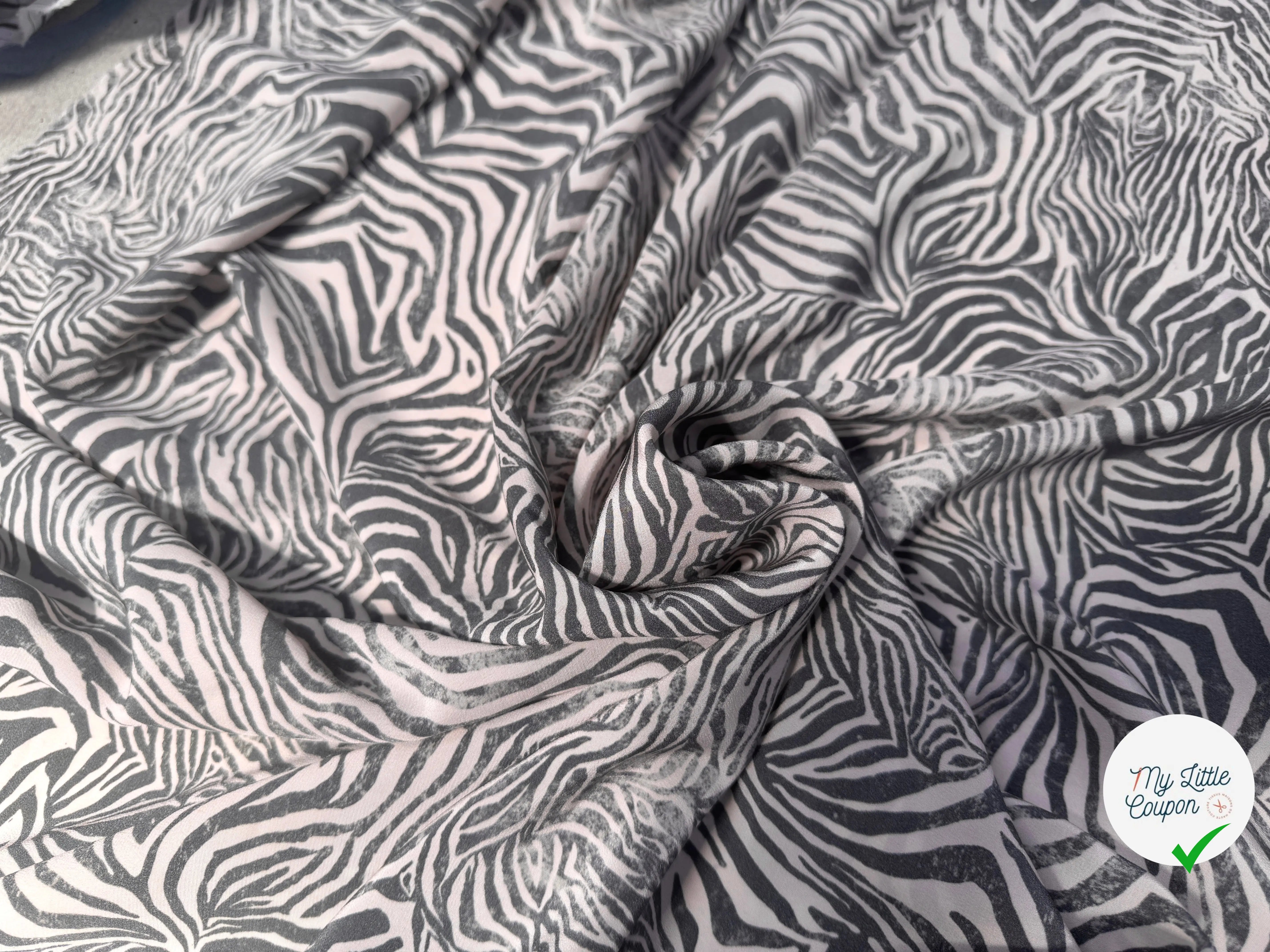 CREPE DE CHINE PINKY ZEBRA 100% SOIE - My Little Coupon