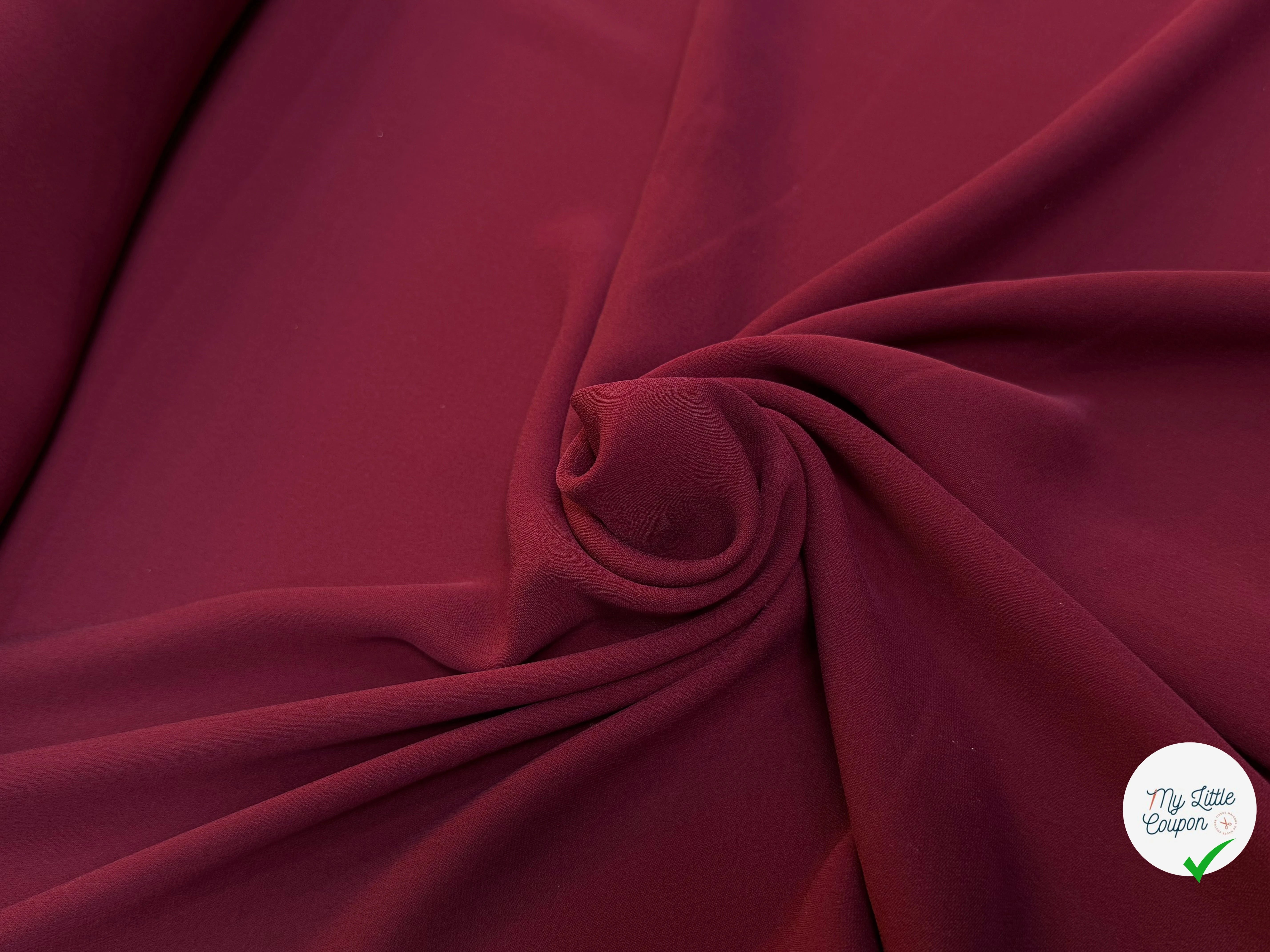 CREPE DE CHINE SOIE DOUBLE GEORGETTE BORDEAUX FLUIDE - My Little Coupon