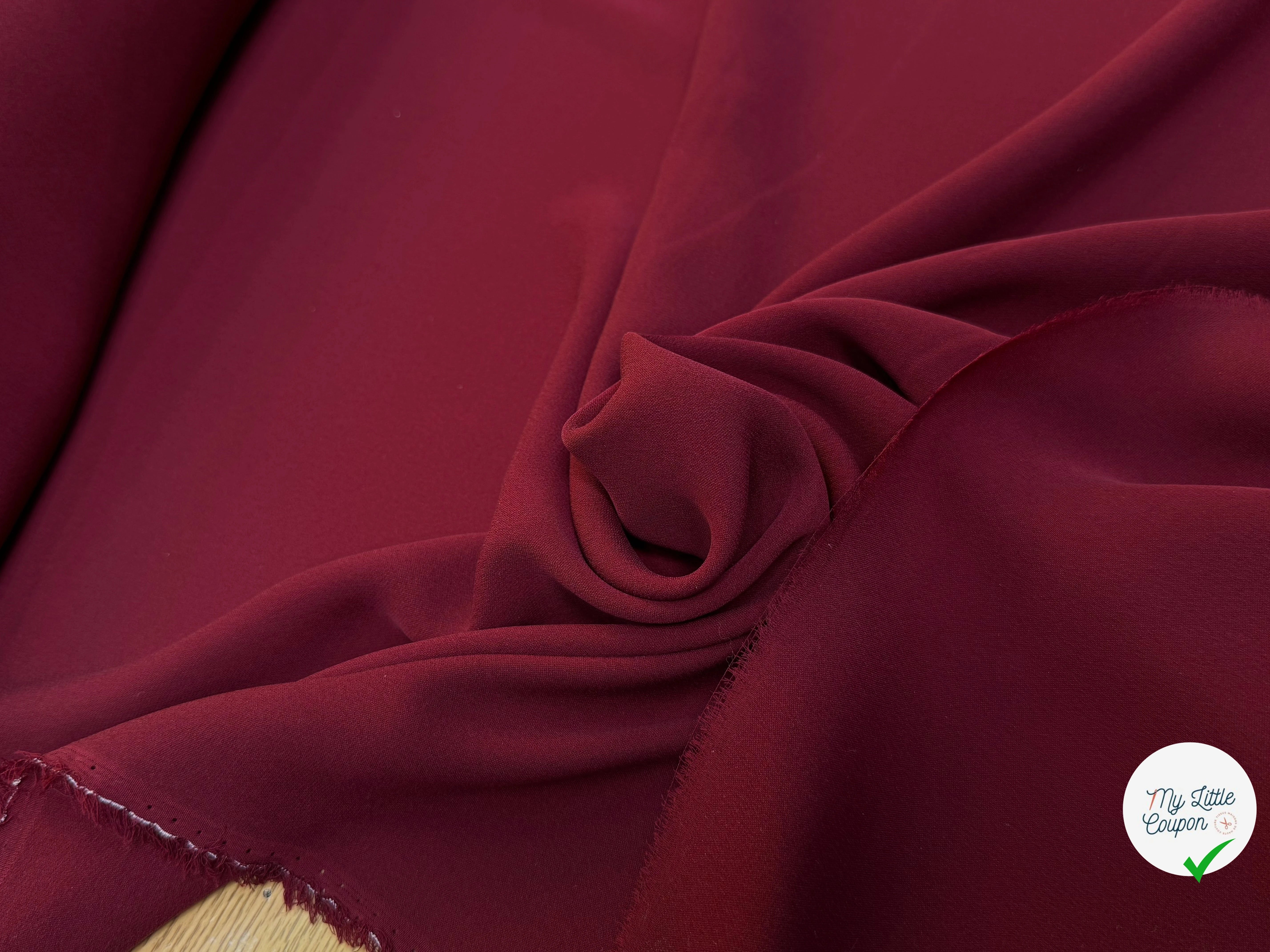 CREPE DE CHINE SOIE DOUBLE GEORGETTE BORDEAUX FLUIDE - My Little Coupon