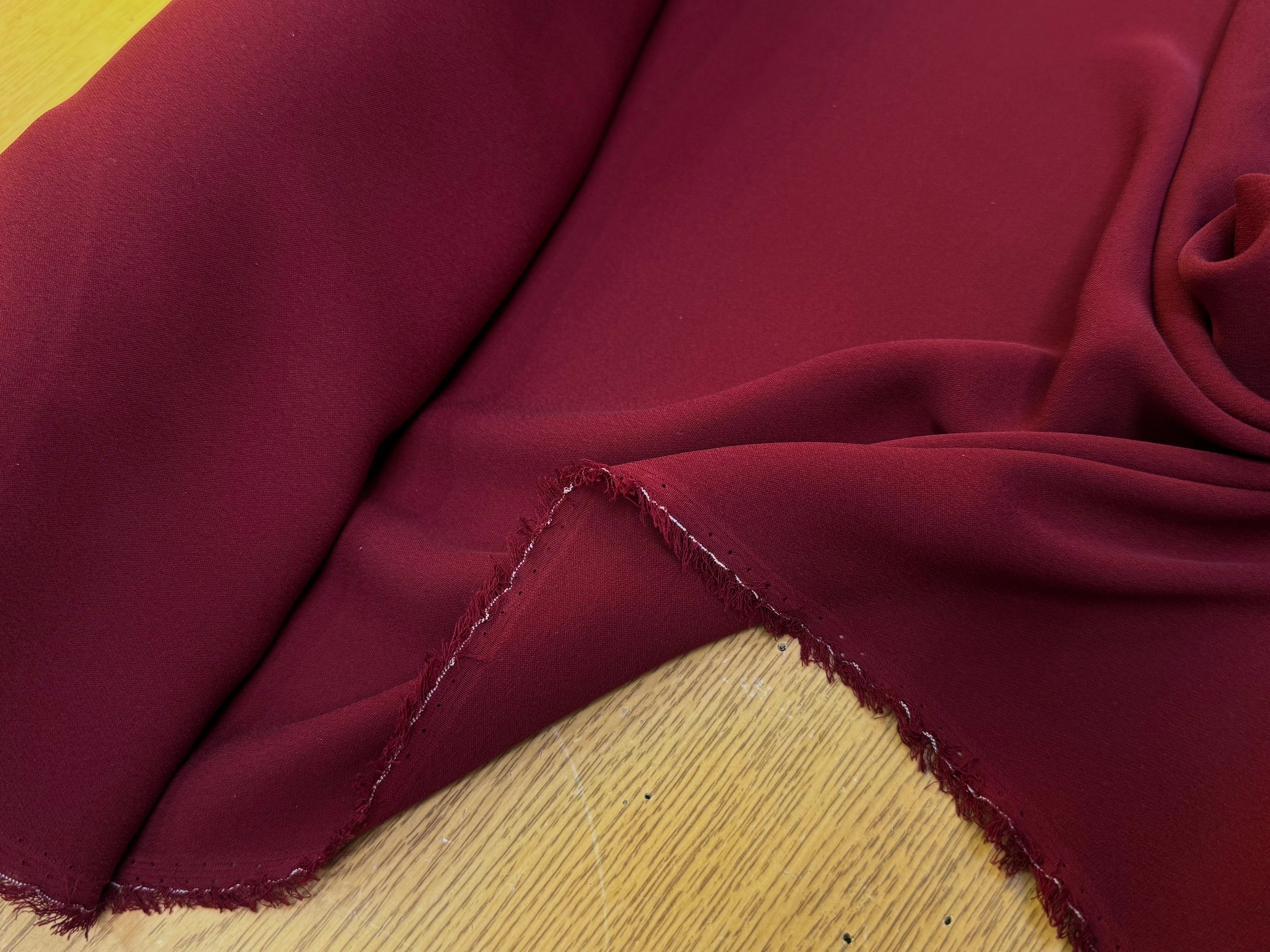 CREPE DE CHINE SOIE DOUBLE GEORGETTE BORDEAUX FLUIDE - My Little Coupon