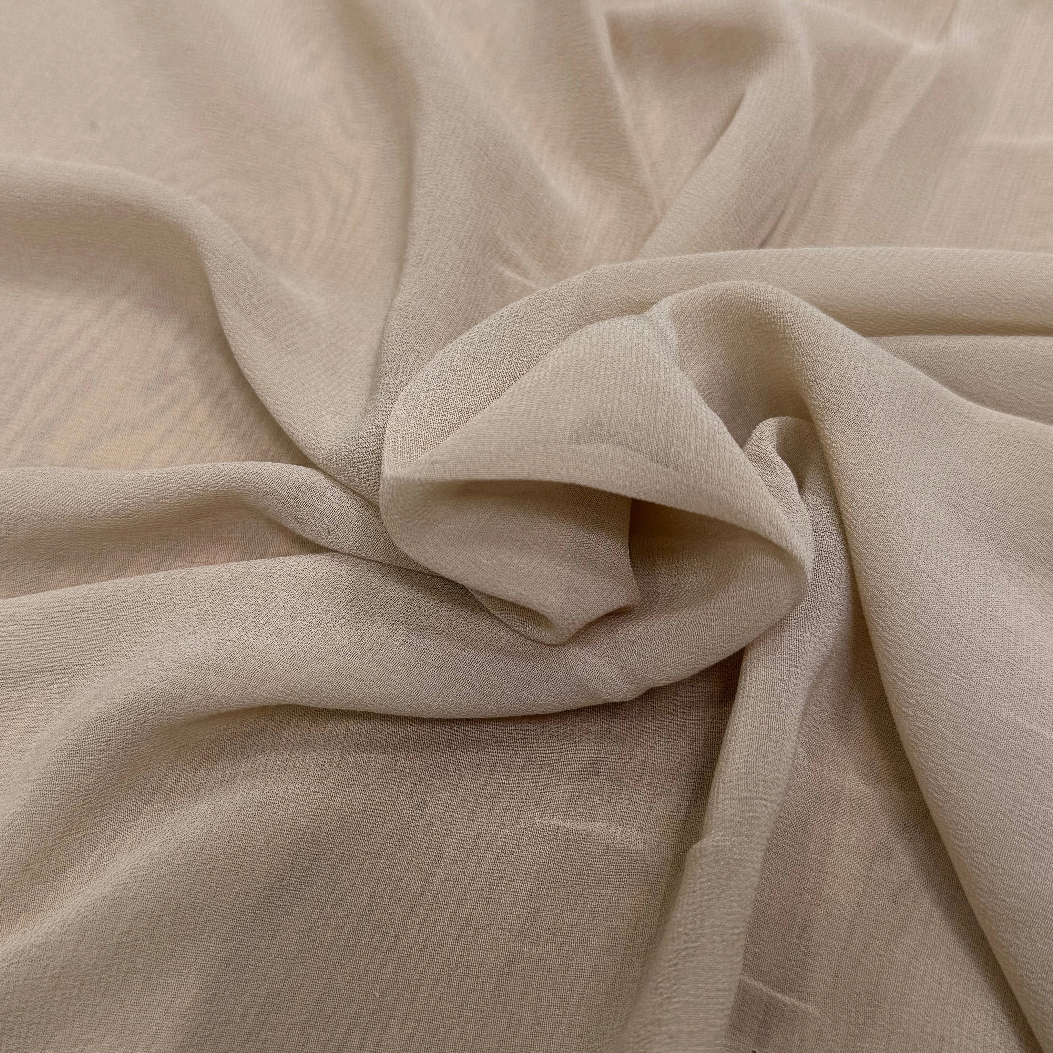 CREPE DE SOIE BEIGE MARRONNÉ LAIZE 110 - My Little Coupon